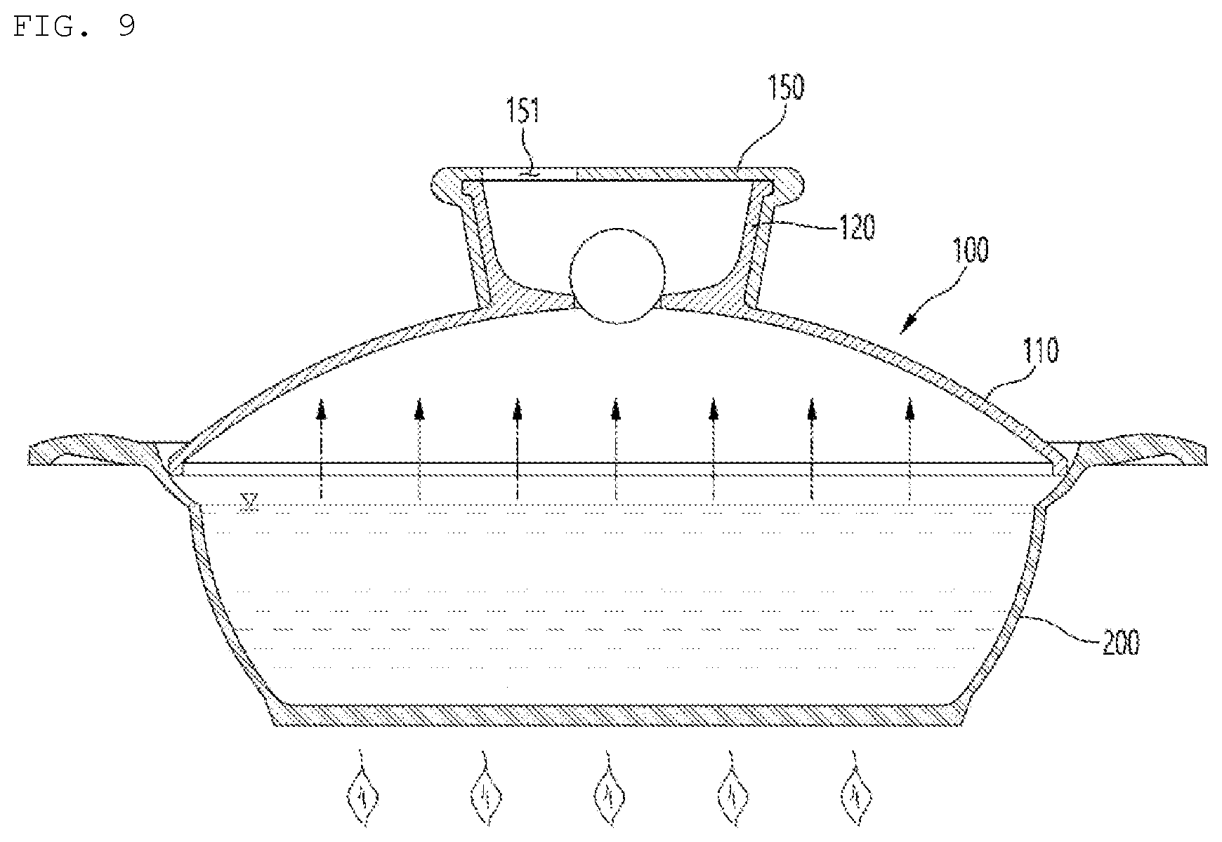 Patent US12310529 Figure 5 – Cooking pot lid
