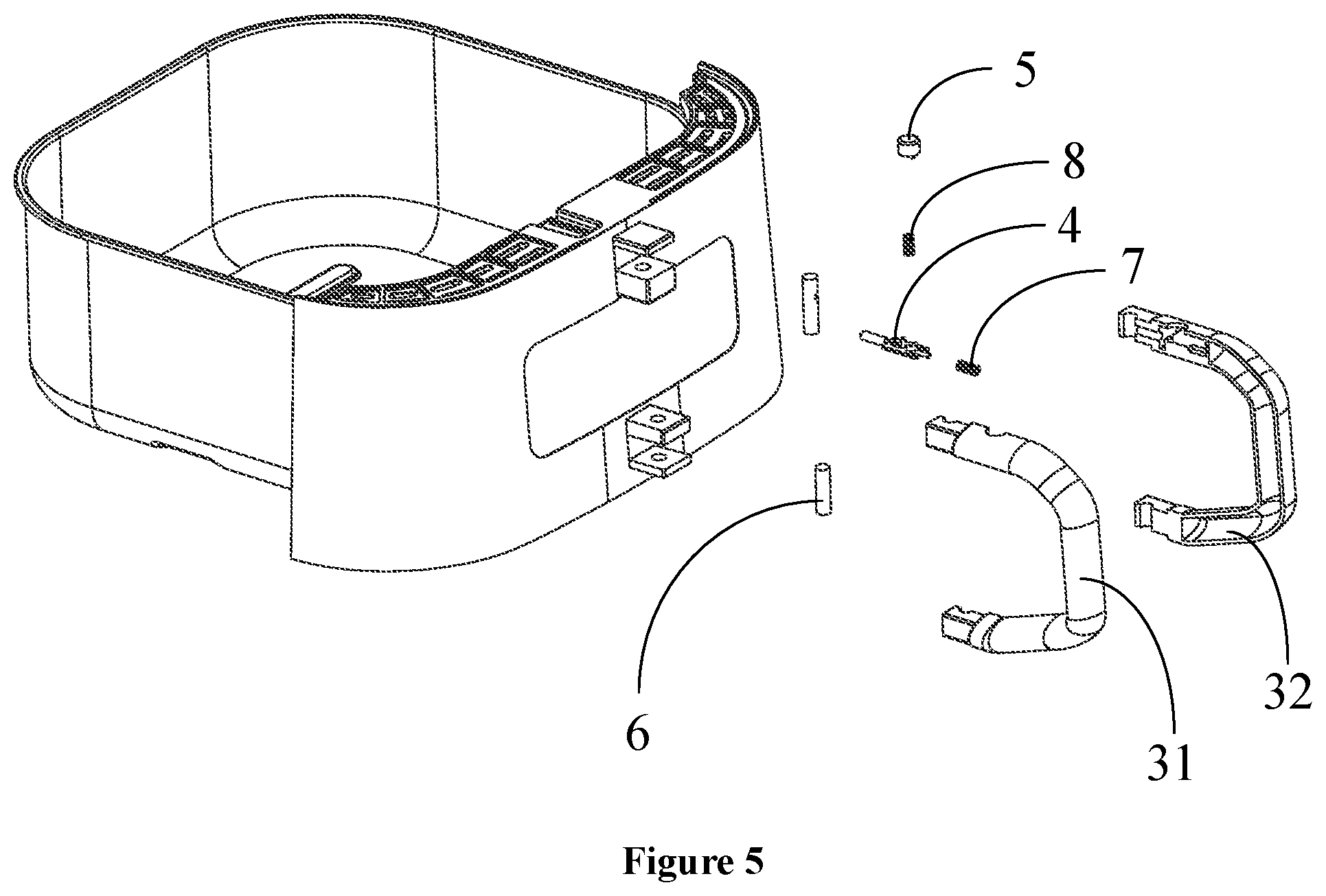 Patent US12310531 Figure 4 – Air fryer drawer and air fryer