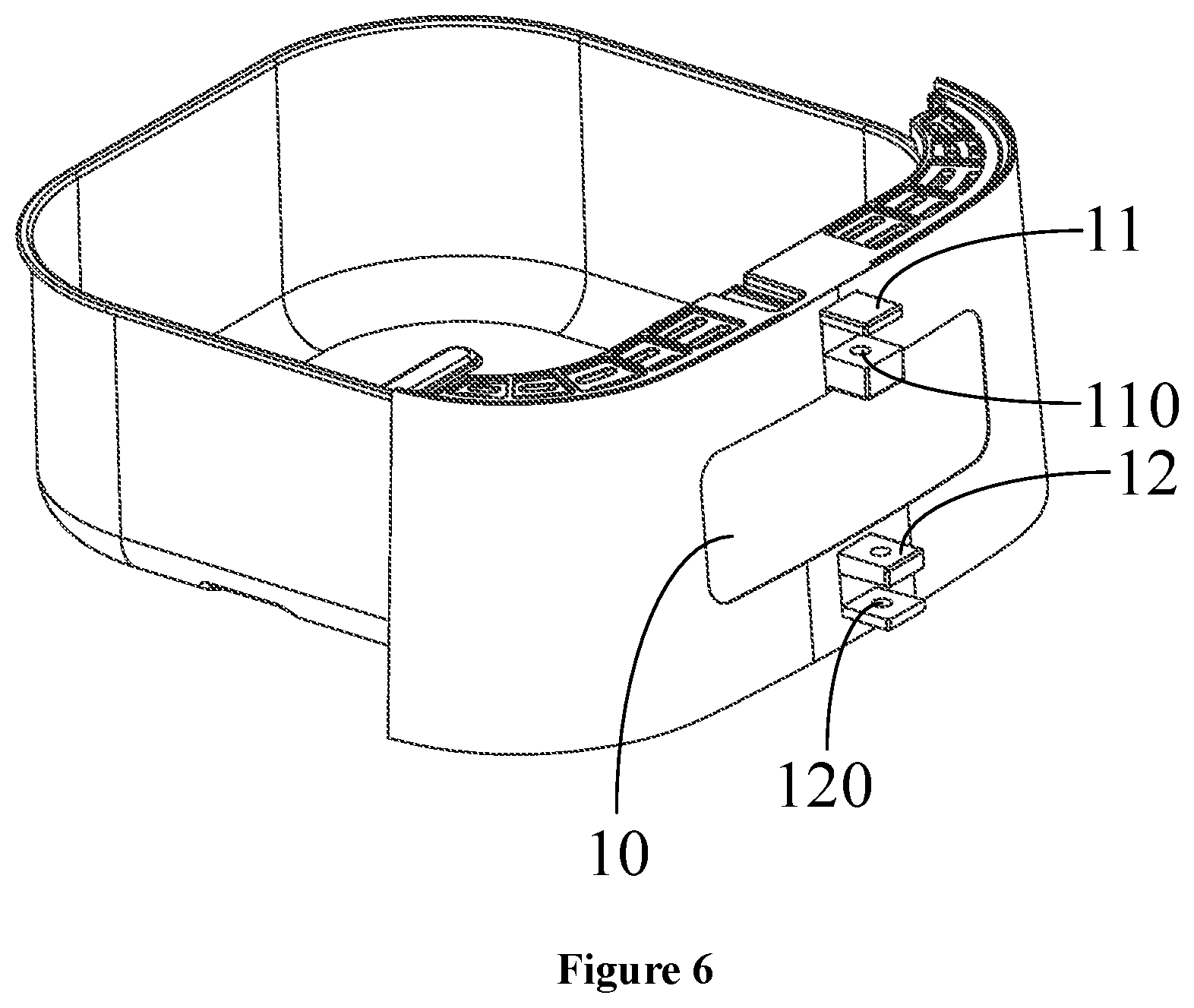Patent US12310531 Figure 5 – Air fryer drawer and air fryer