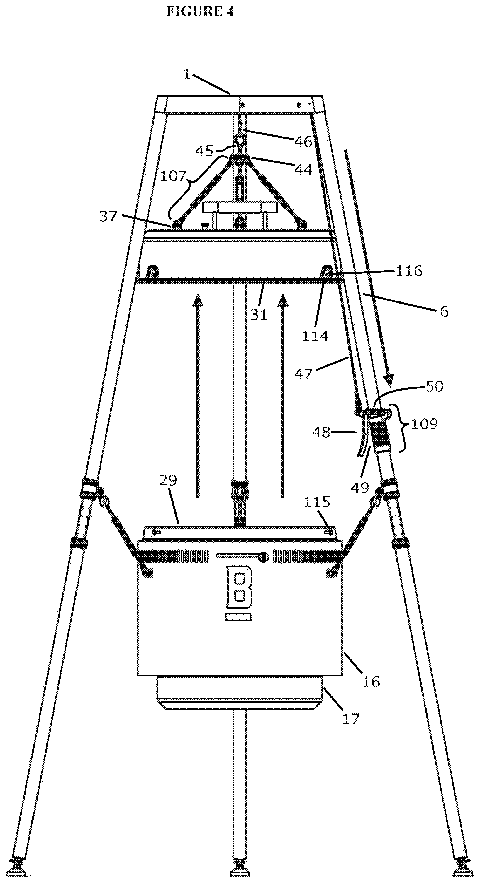 Patent US12310533 Figure 7 – Modular grill and burn barrel