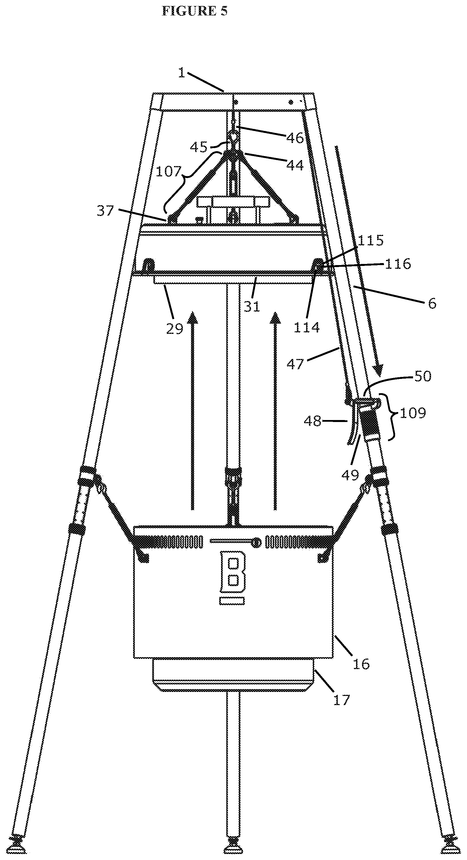 Patent US12310533 Figure 8 – Modular grill and burn barrel