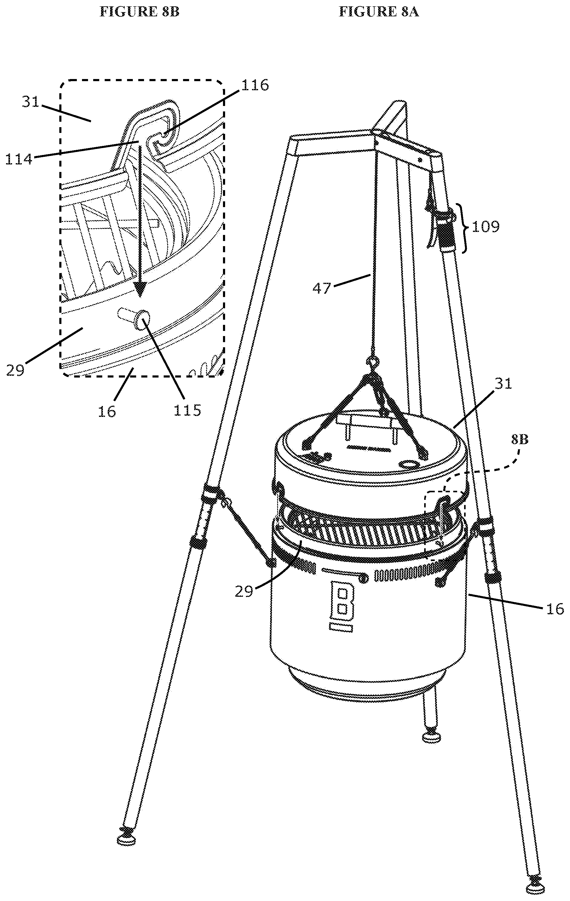 Patent US12310533 Figure 11 – Modular grill and burn barrel