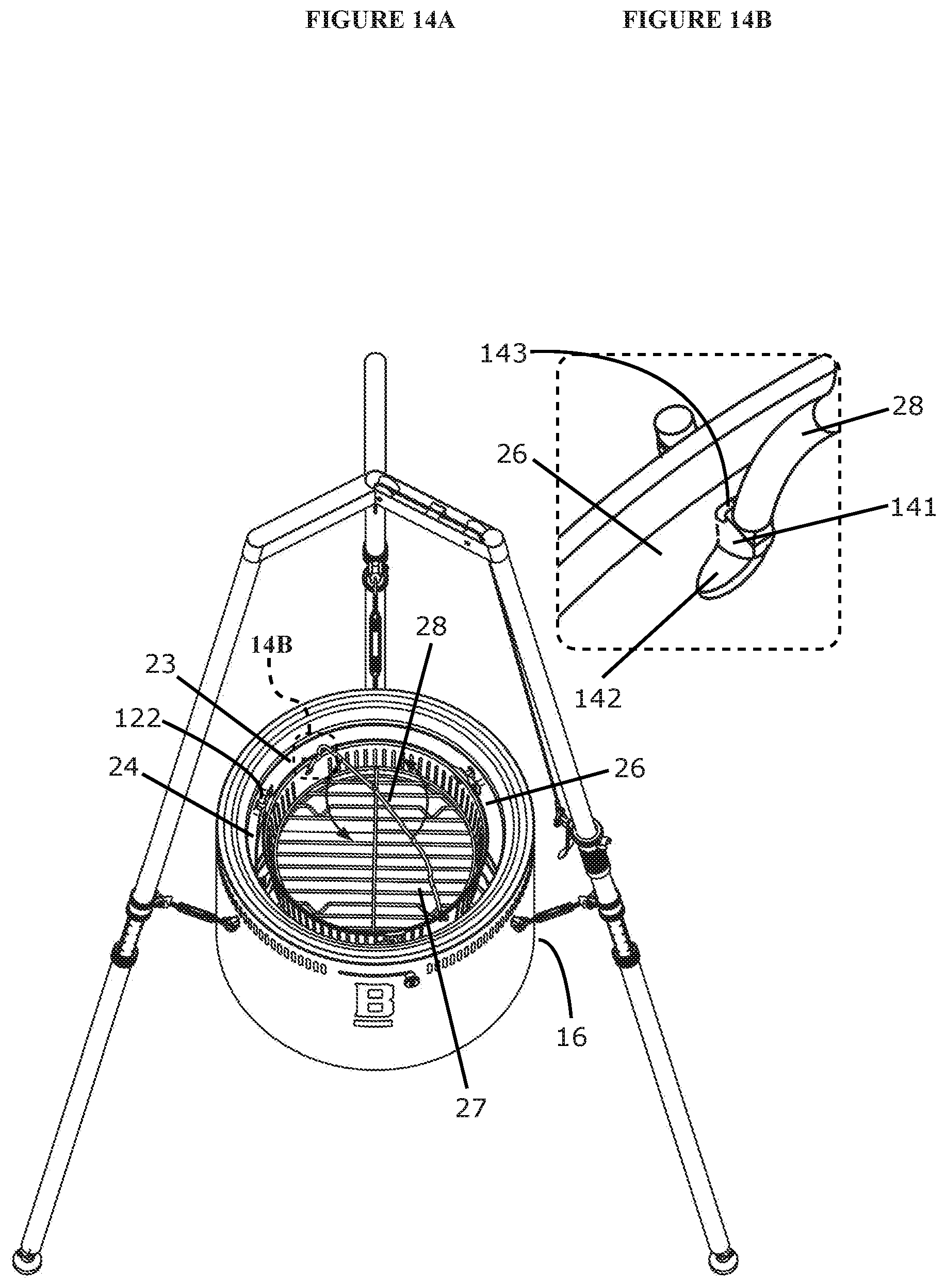 Patent US12310533 Figure 18 – Modular grill and burn barrel