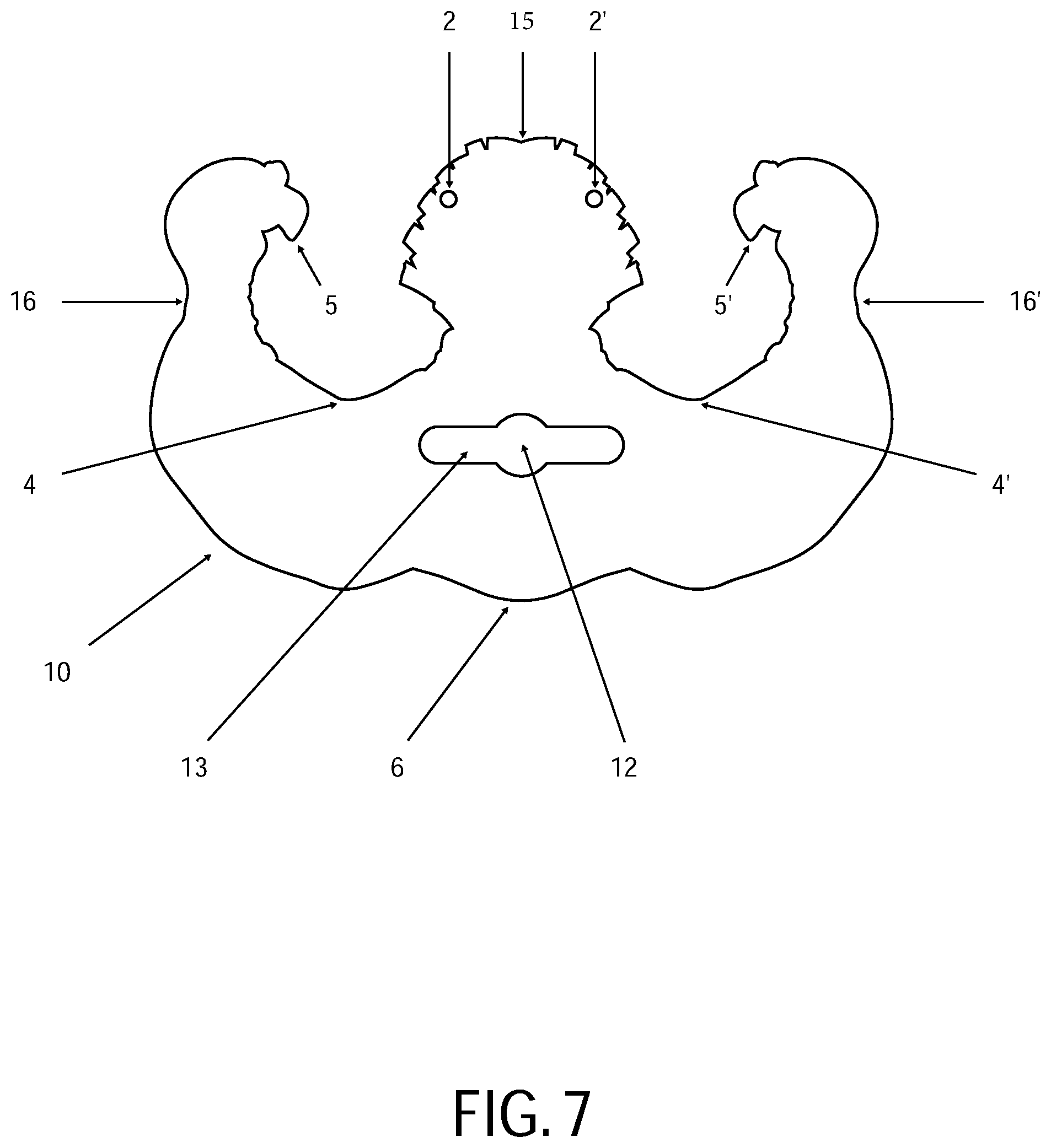 Patent US12310536 Figure 7 – Retaining device for trussing and cooking fowl