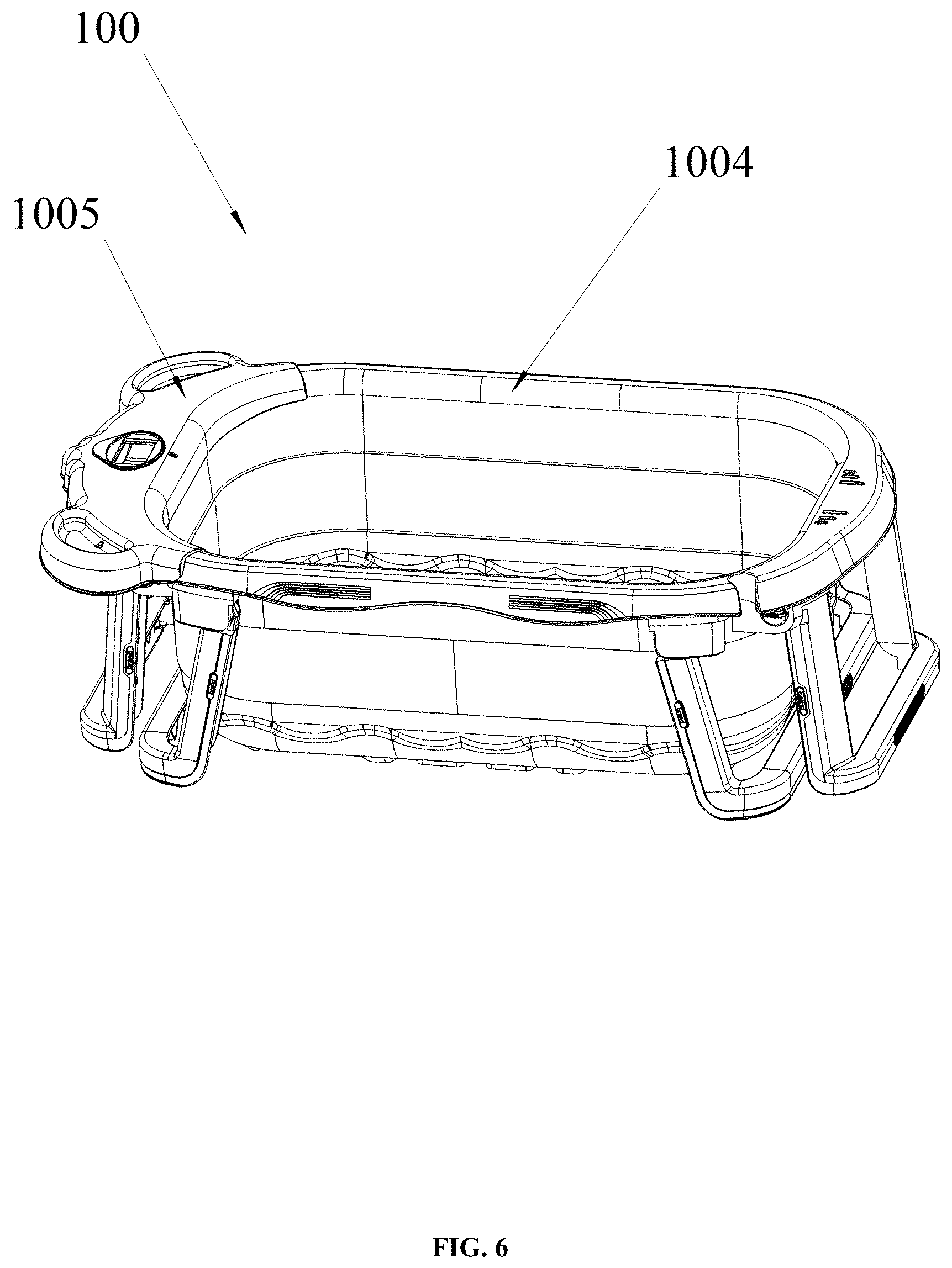 Patent US12310540 Figure 6 – Foldable baby bathtub