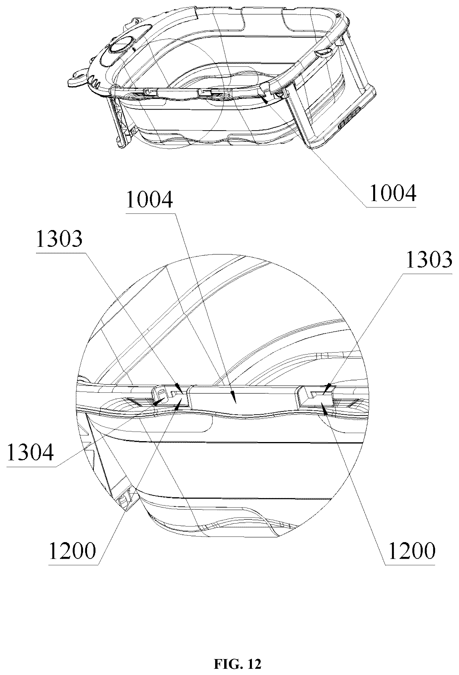 Patent US12310540 Figure 12 – Foldable baby bathtub