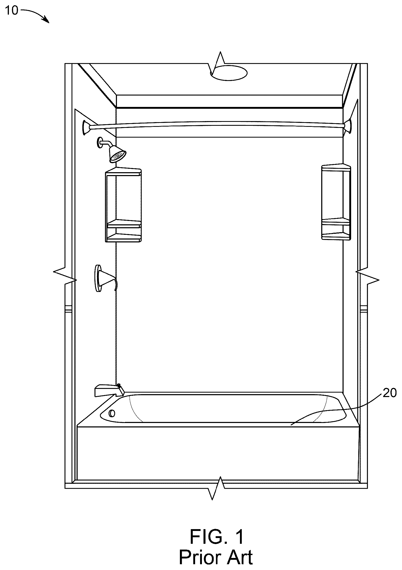 Patent US12310541 Figure 1 – Modular shower base kit