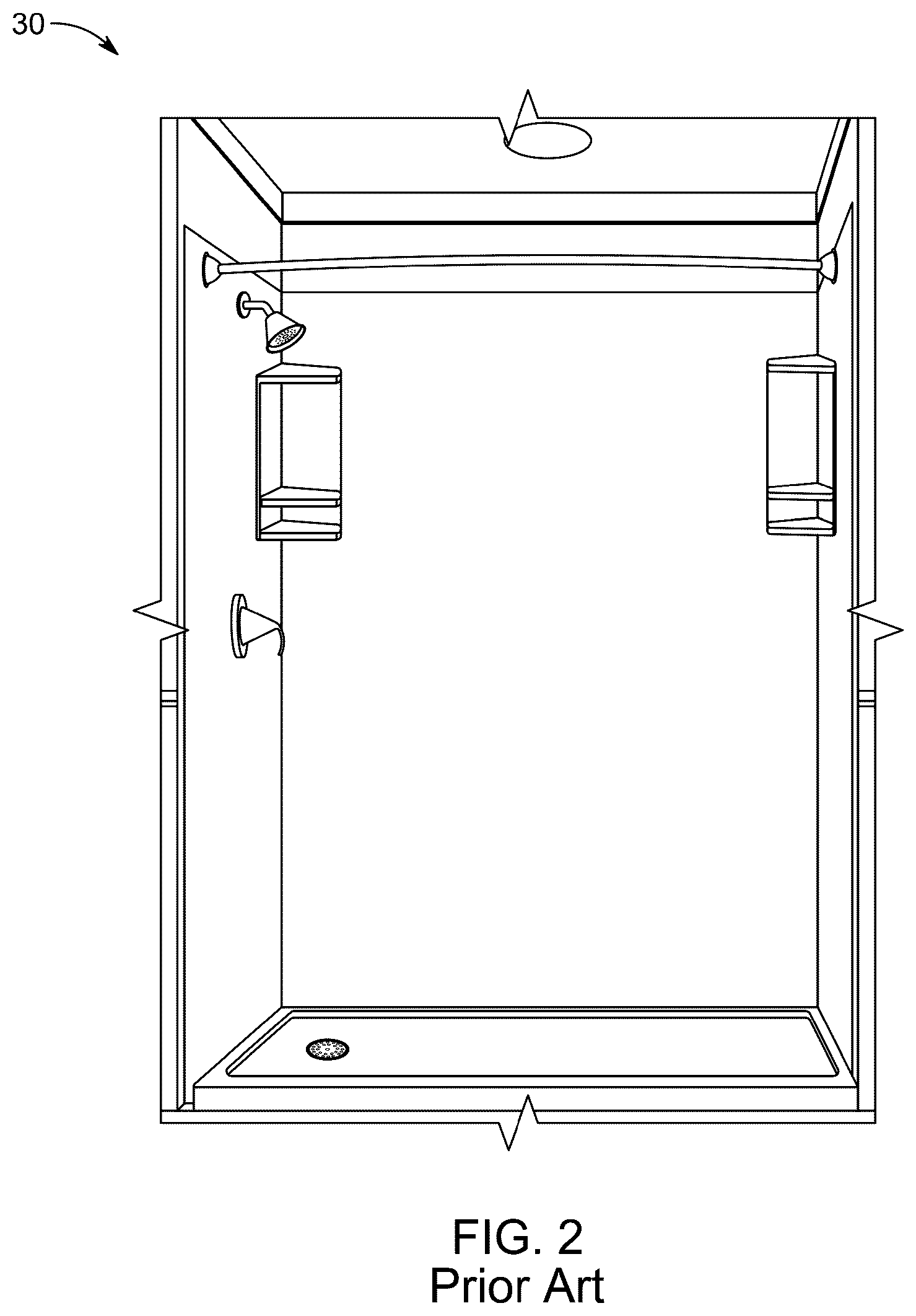 Patent US12310541 Figure 2 – Modular shower base kit