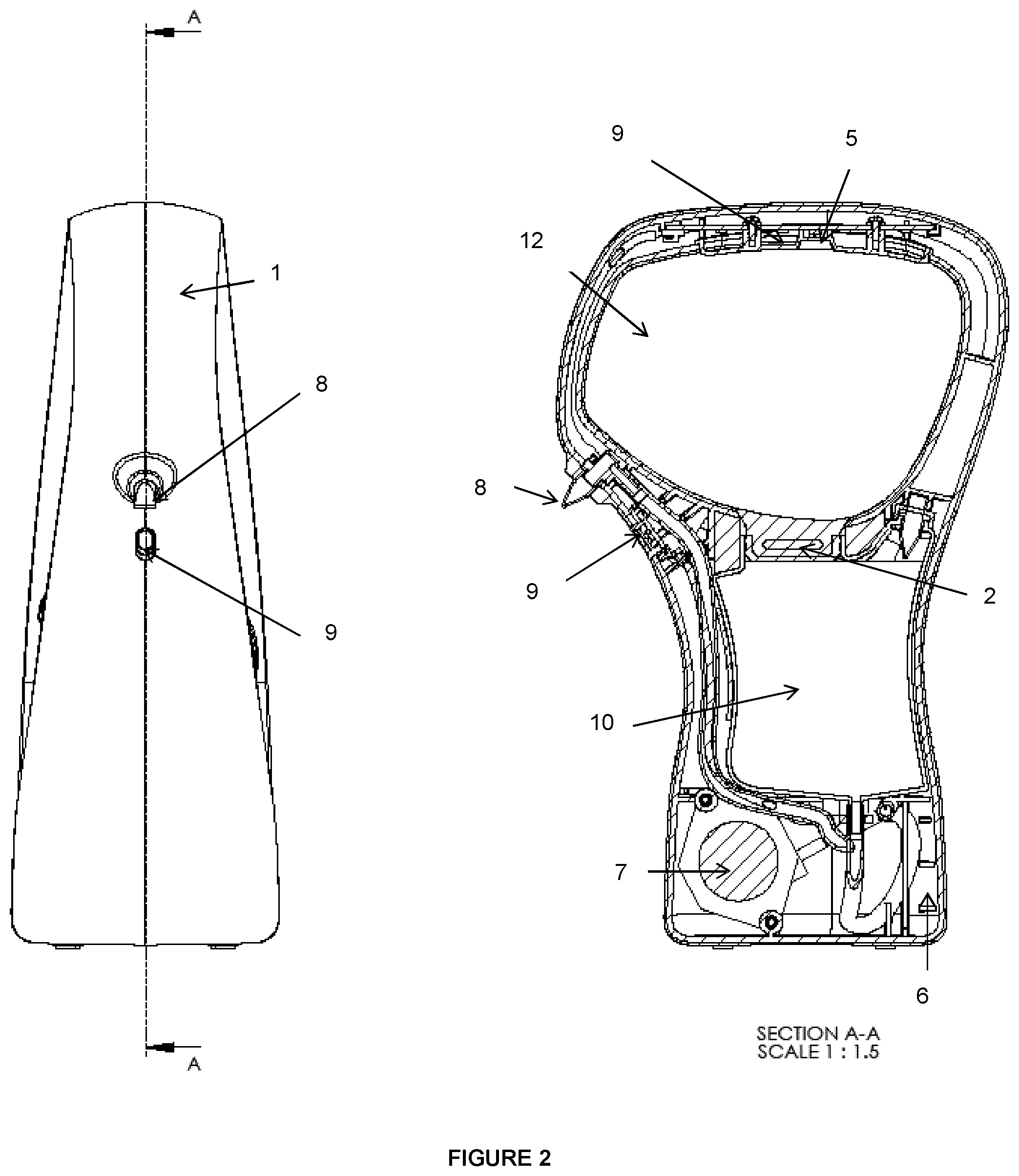 Patent US12310542 Figure 2 – Hand cleansing and monitoring device