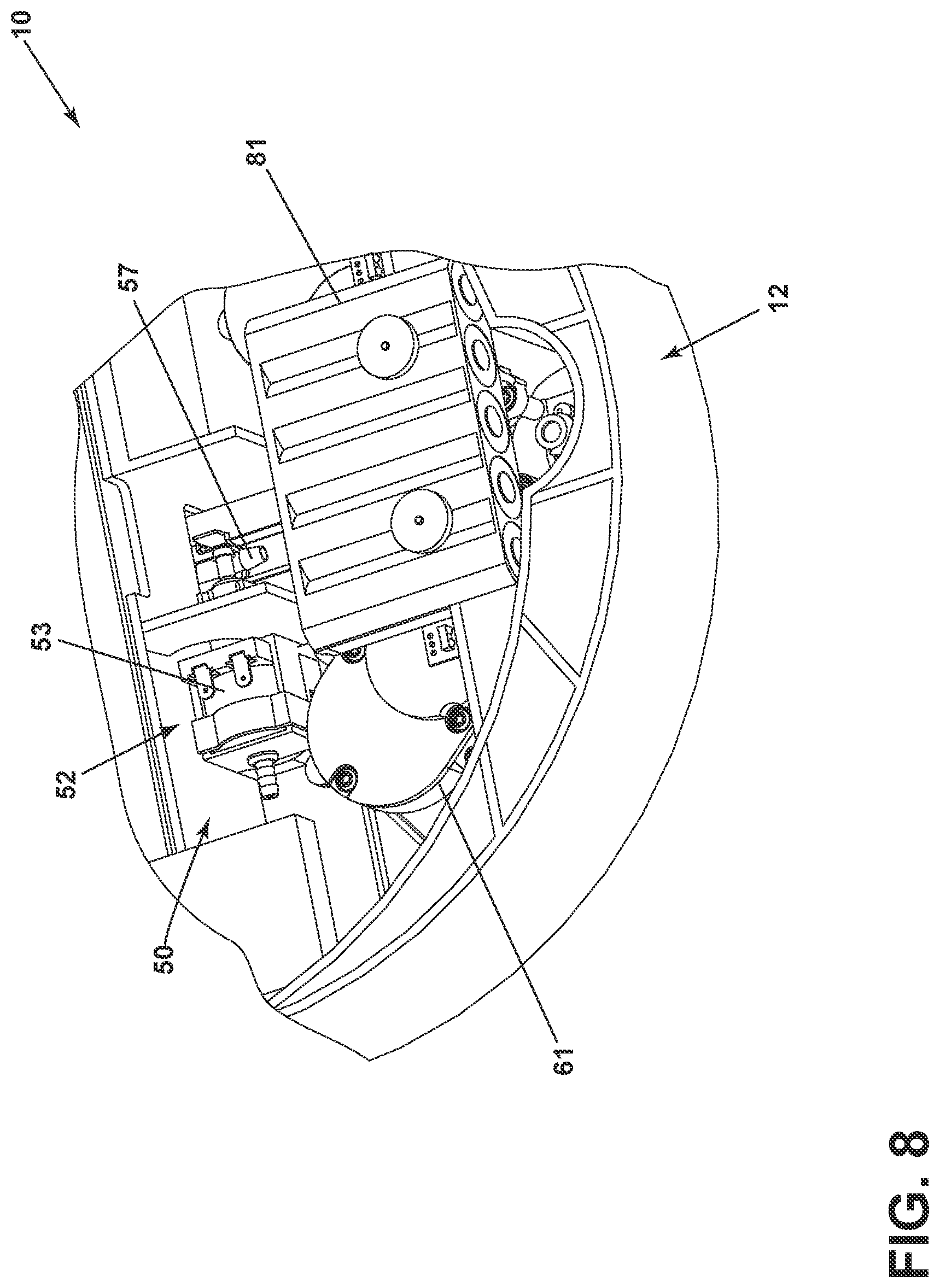 Patent US12310543 Figure 8 – Robotic cleaner with sweeper and rotating dusting pads