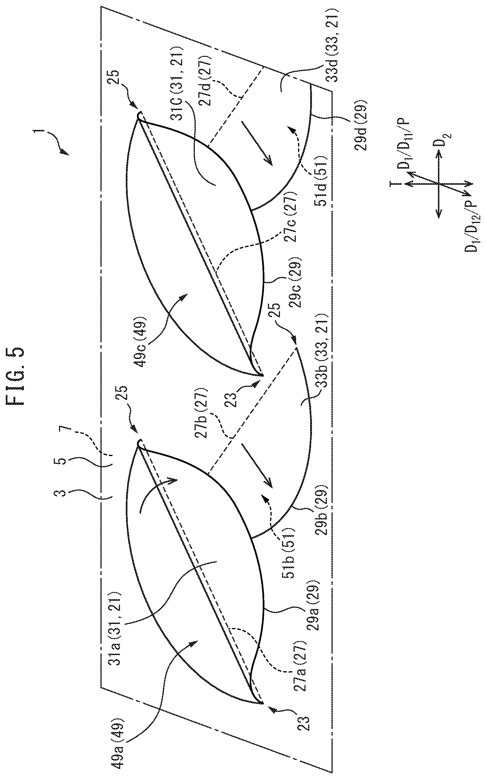 Patent US12310544 Figure 5 – Cleaning sheet and surface sheet for cleaning sheet