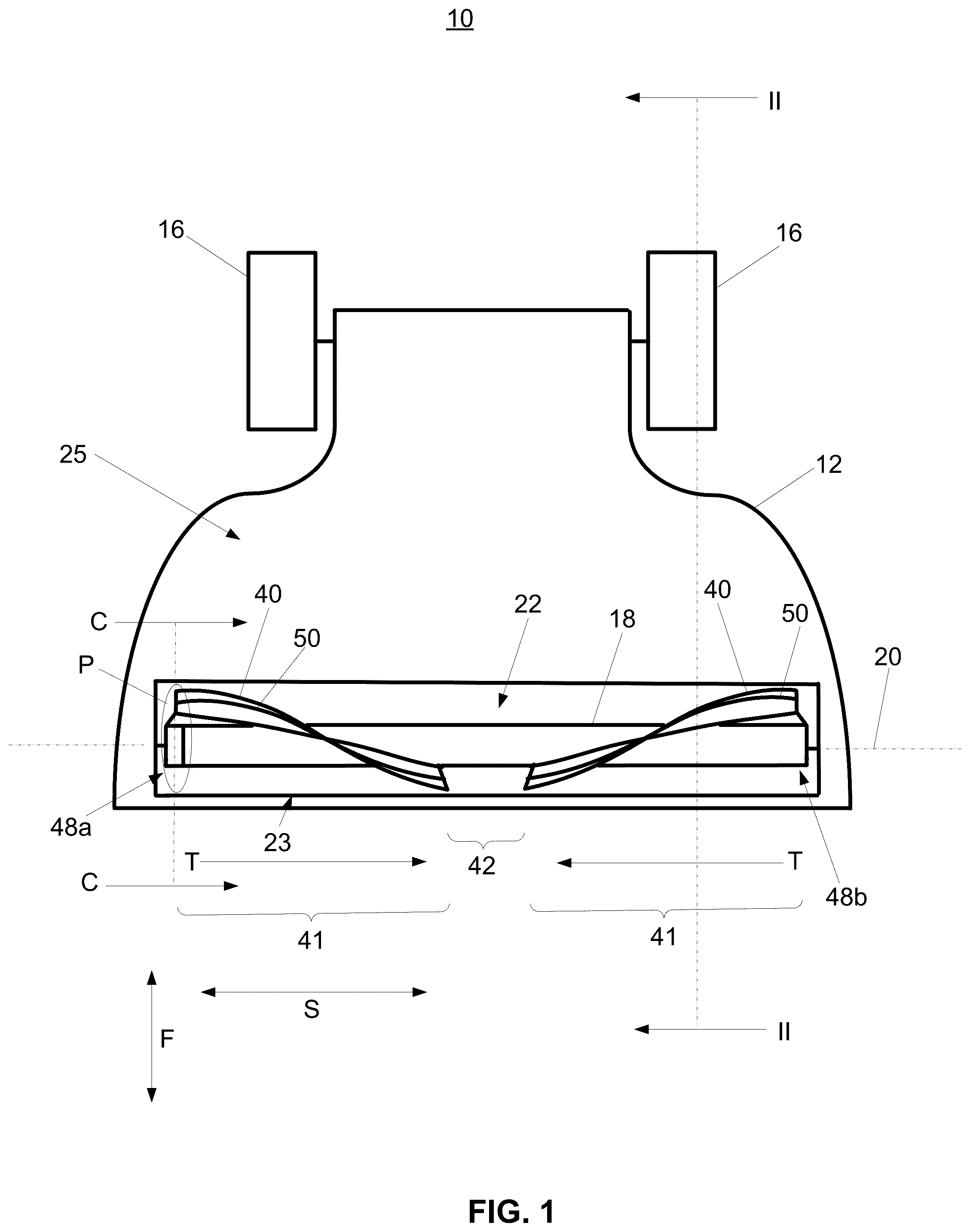 Patent US12310547 Figure 1 – Agitator with hair removal