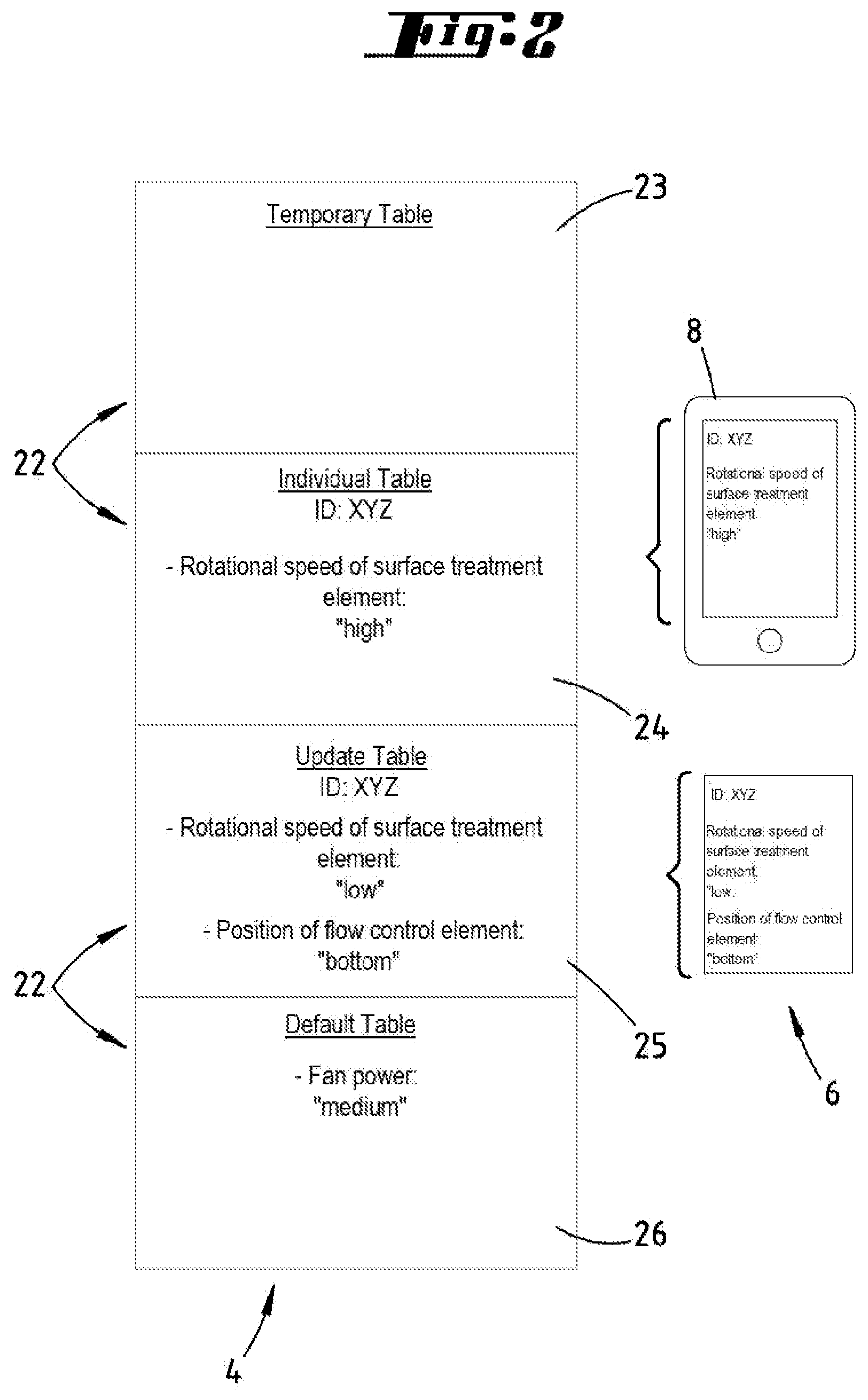 Patent US12310548 Figure 2 – Cleaning system comprising a base unit and at least one accessory device