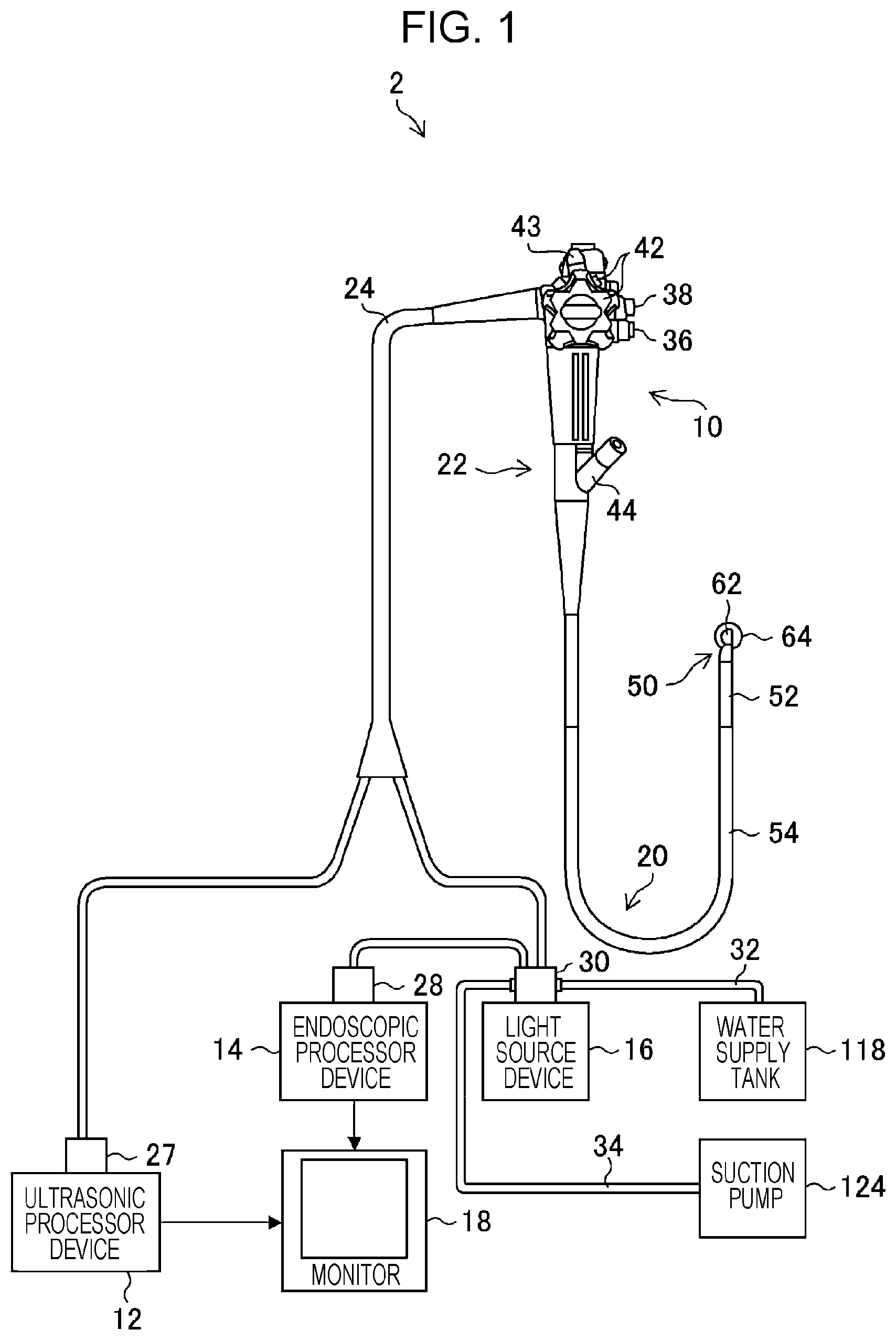 Patent US12310554 — Endoscope having elevator support member in distal end portion body for heat dissipation — Figure 1