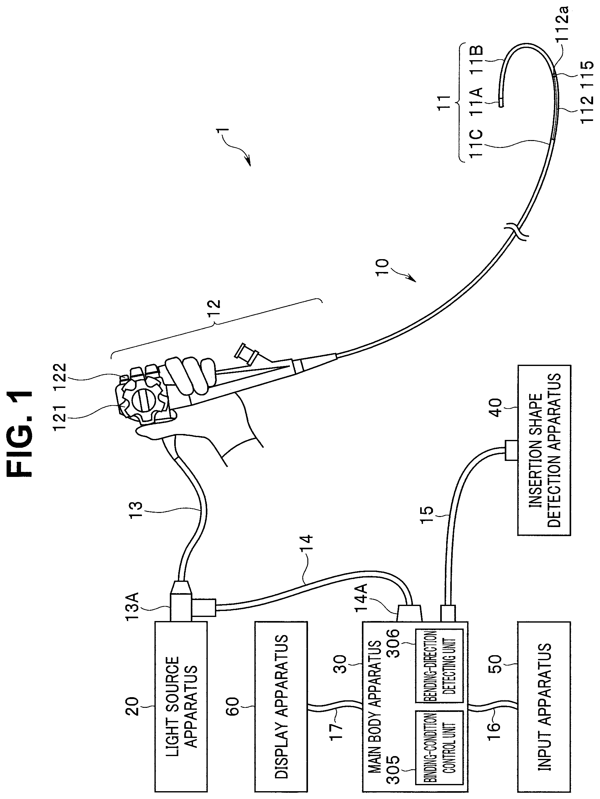 Patent US12310557 — Flexible tube insertion apparatus, control apparatus, and method of changing rigidity — Figure 1