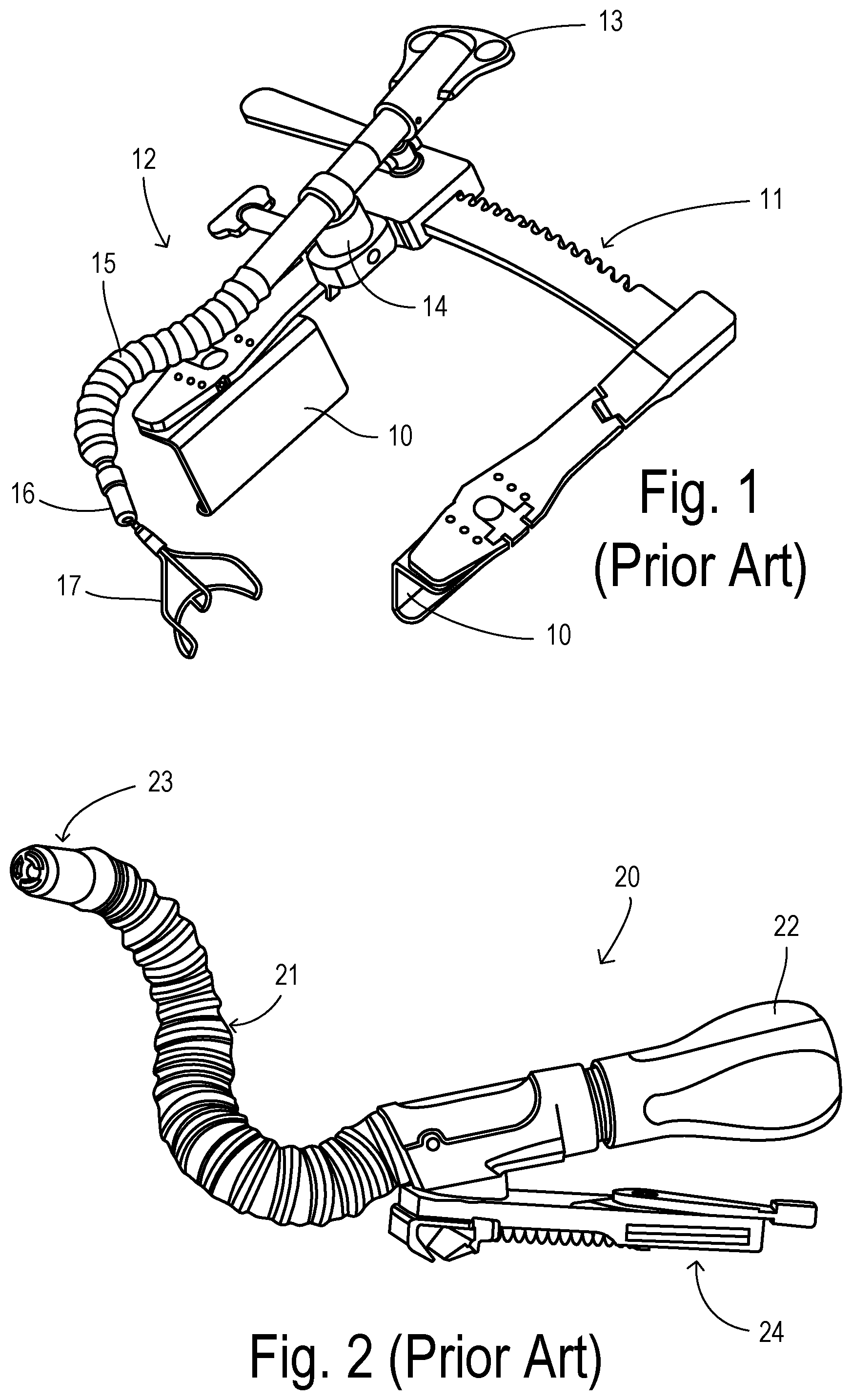 Patent US12310570 Figure 1 – Articulating stabilizer arm with disposable and reusable subassemblies