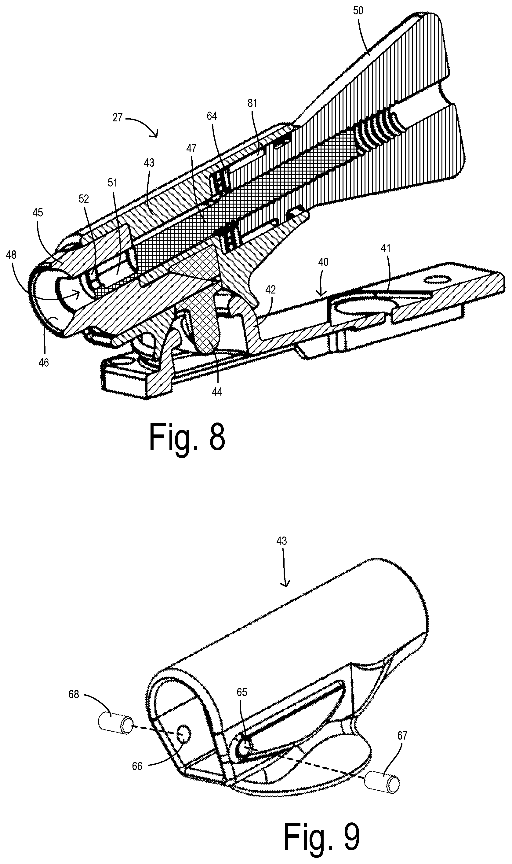 Patent US12310570 Figure 4 – Articulating stabilizer arm with disposable and reusable subassemblies