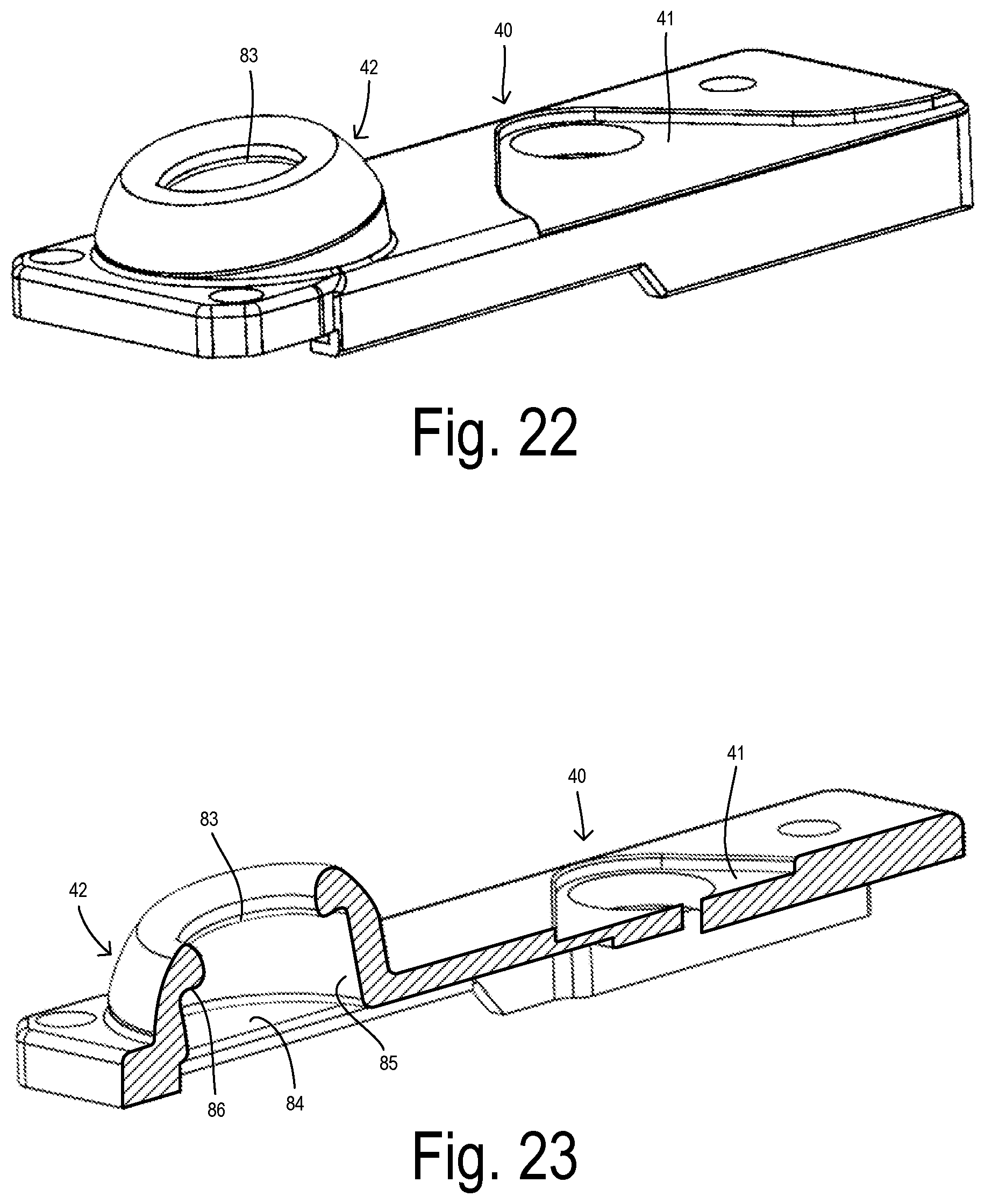 Patent US12310570 Figure 8 – Articulating stabilizer arm with disposable and reusable subassemblies