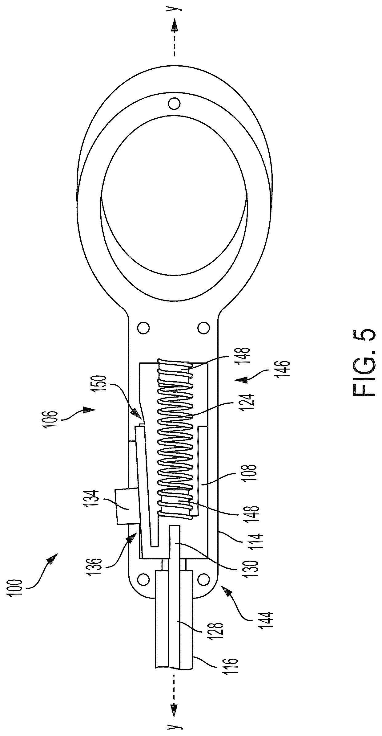 Patent US12310576 Figure 5 – Quickdraw knot pusher: side loading knot pusher