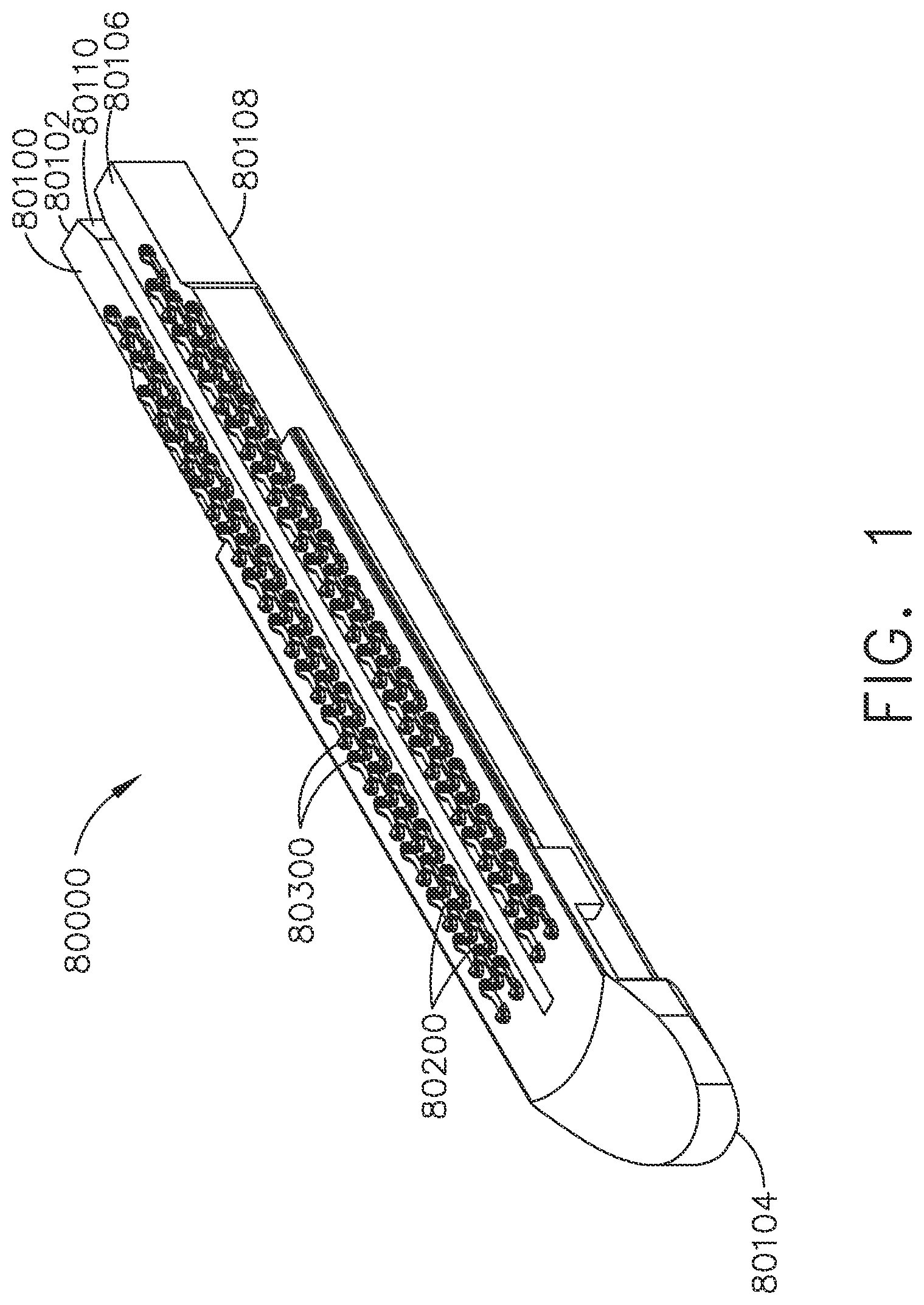 Patent US12310583 Figure 1 – Staple cartridges comprising trace retention features