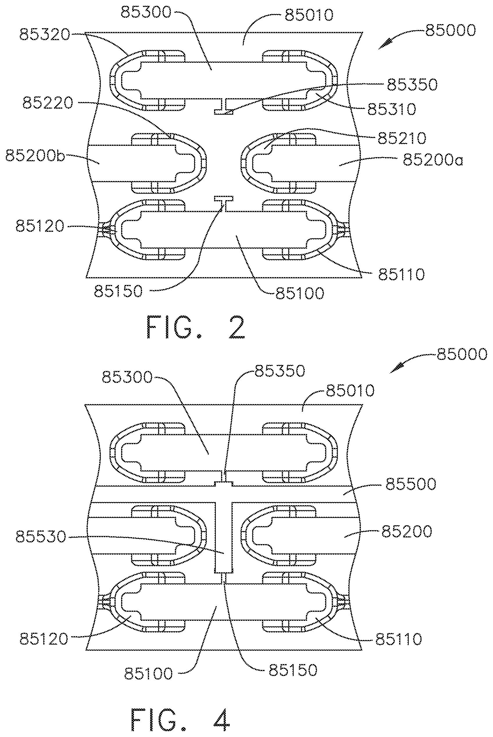 Patent US12310583 Figure 2 – Staple cartridges comprising trace retention features