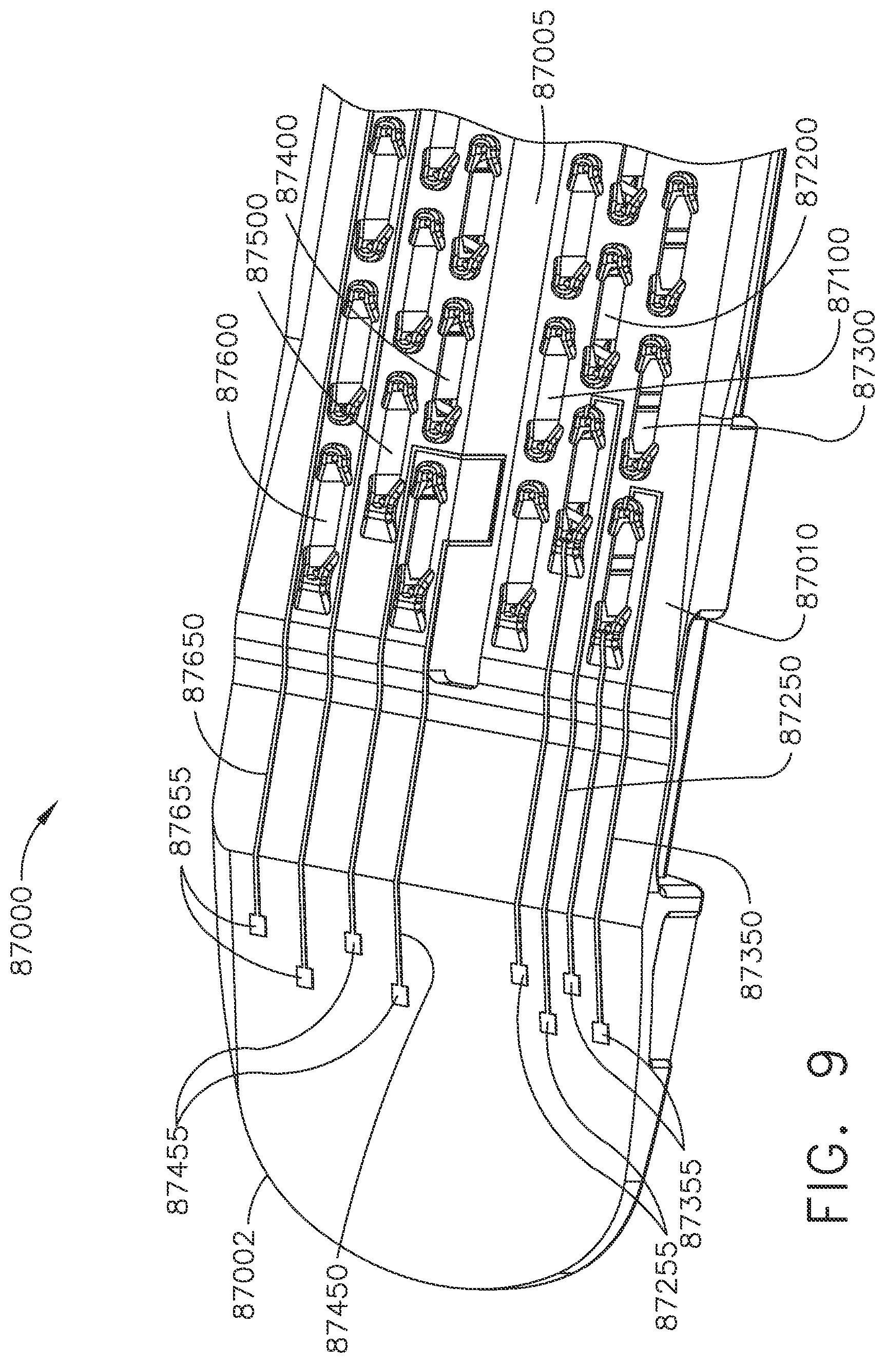 Patent US12310583 Figure 6 – Staple cartridges comprising trace retention features