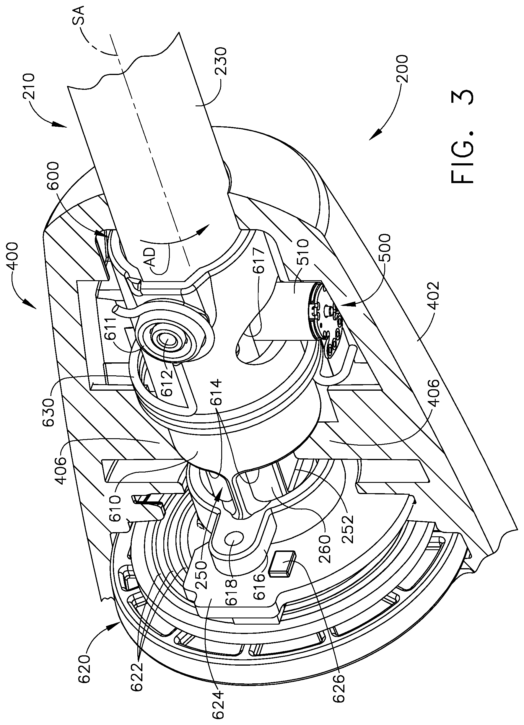 Patent US12310584 Figure 3 – Locking arrangements for detachable shaft assemblies with articulatable surgical end effectors