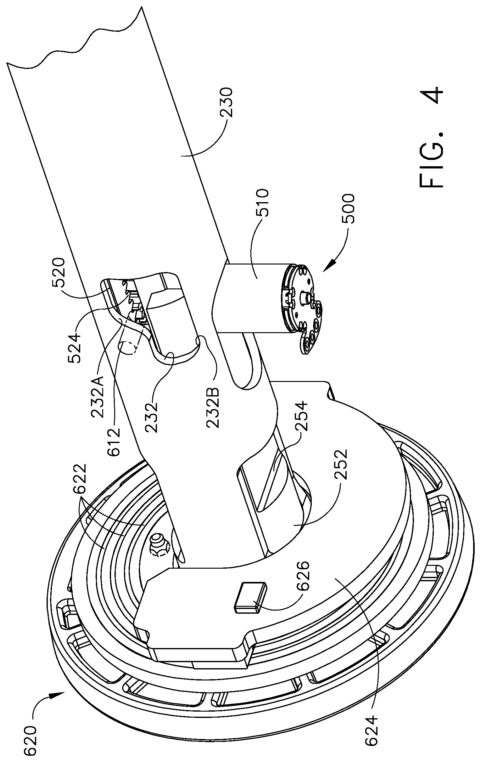 Patent US12310584 Figure 4 – Locking arrangements for detachable shaft assemblies with articulatable surgical end effectors