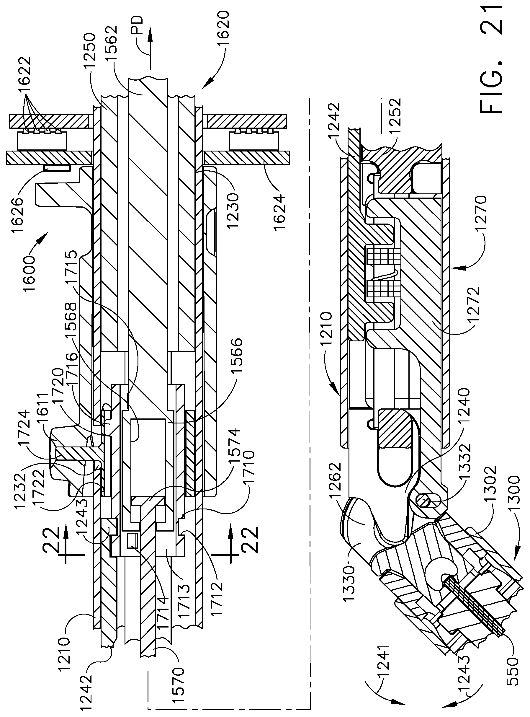 Patent US12310584 Figure 20 – Locking arrangements for detachable shaft assemblies with articulatable surgical end effectors