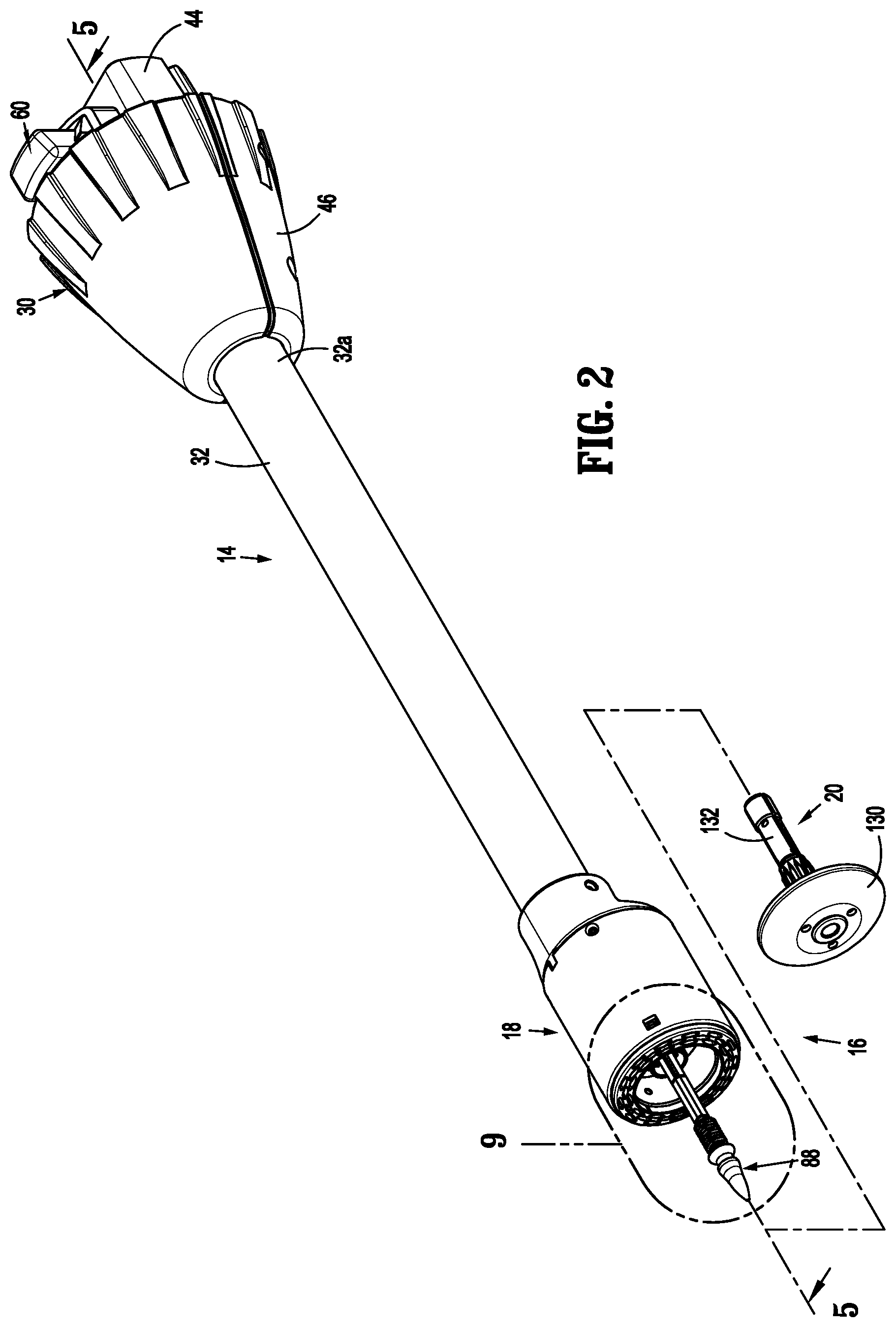 Patent US12310591 Figure 2 – Surgical stapling device with flexible shaft