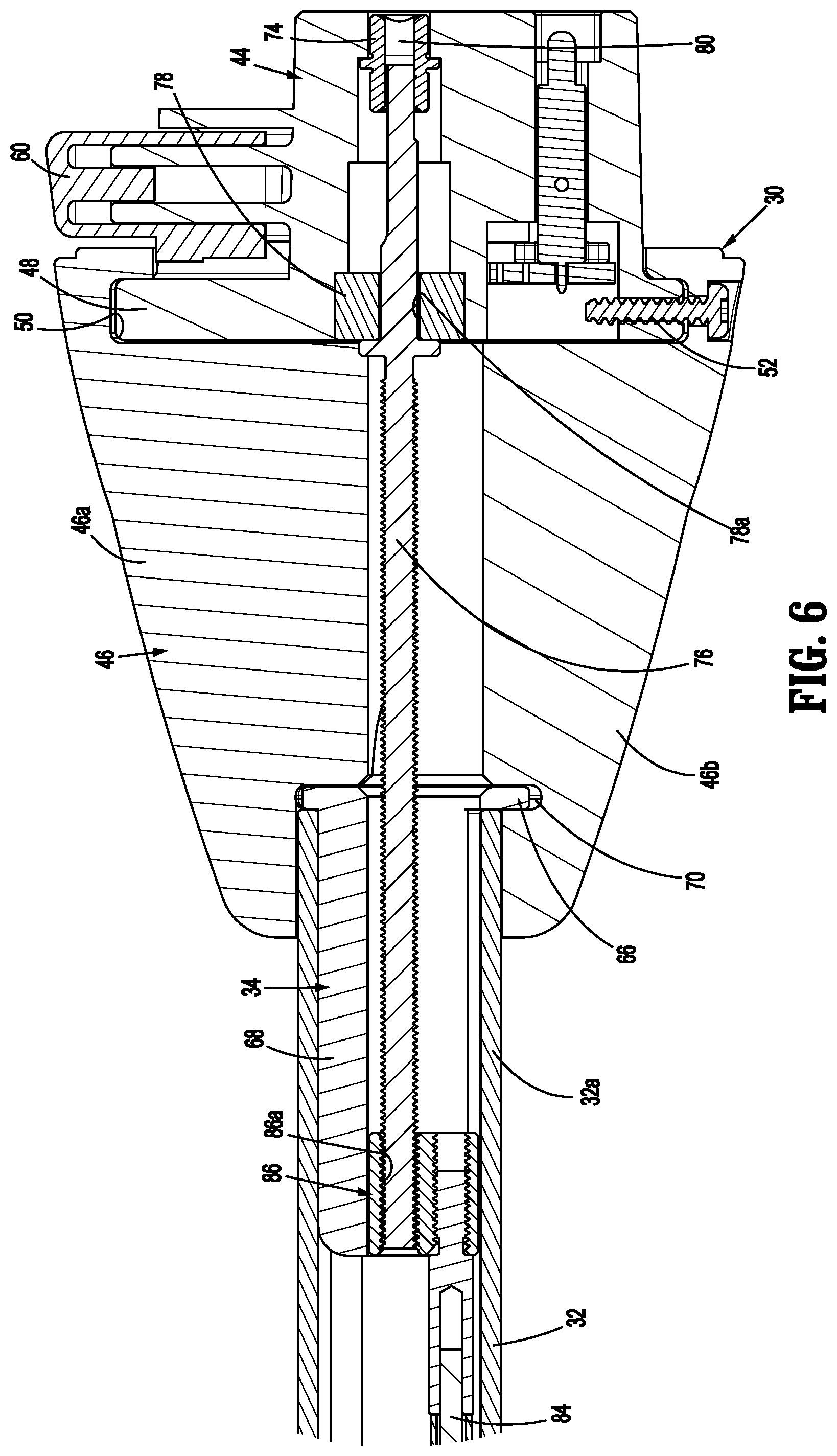 Patent US12310591 Figure 6 – Surgical stapling device with flexible shaft