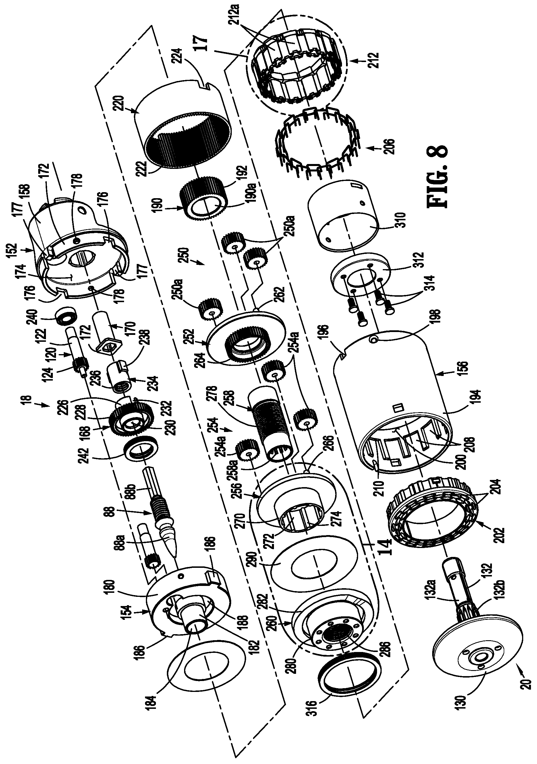Patent US12310591 Figure 8 – Surgical stapling device with flexible shaft