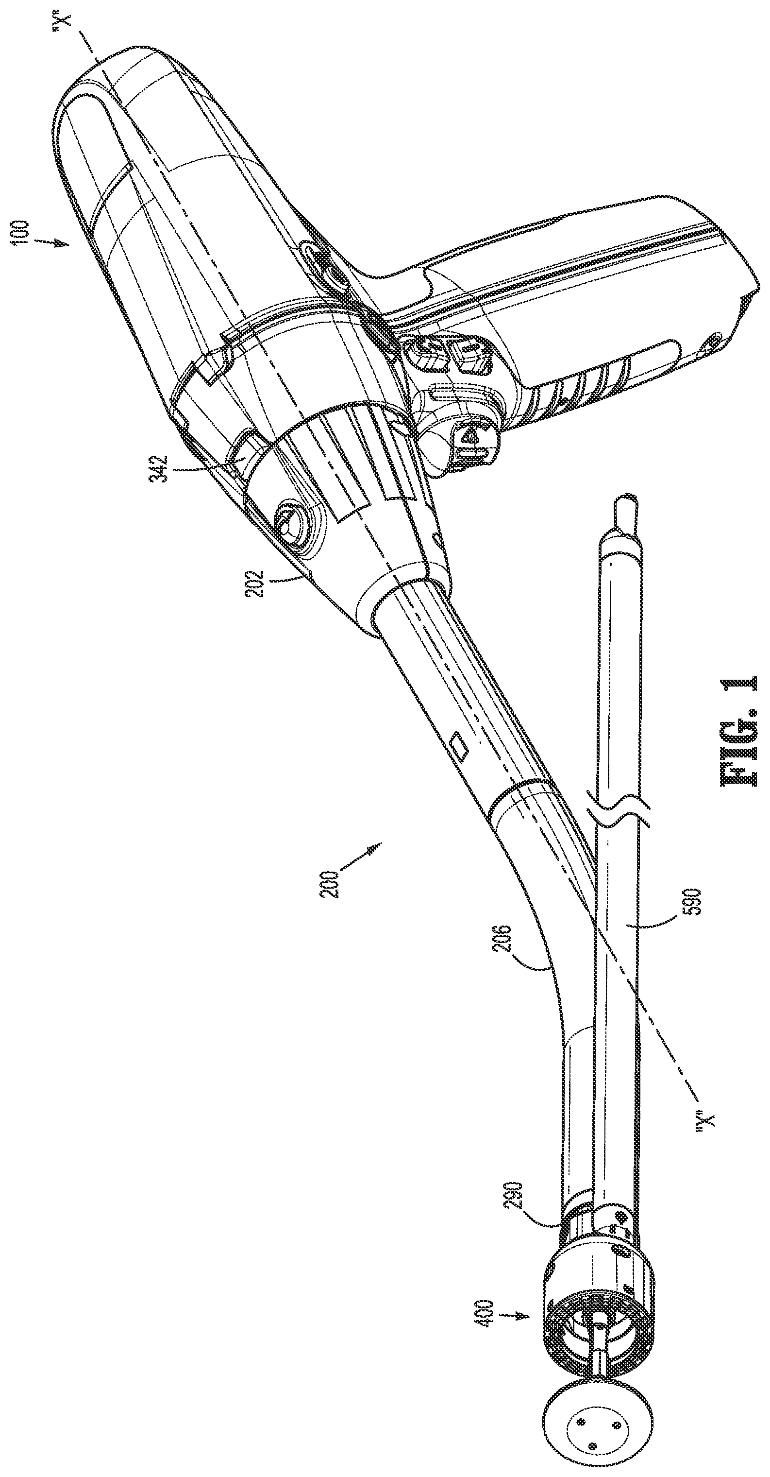 Patent US12310592 Figure 1 – Handheld electromechanical surgical system