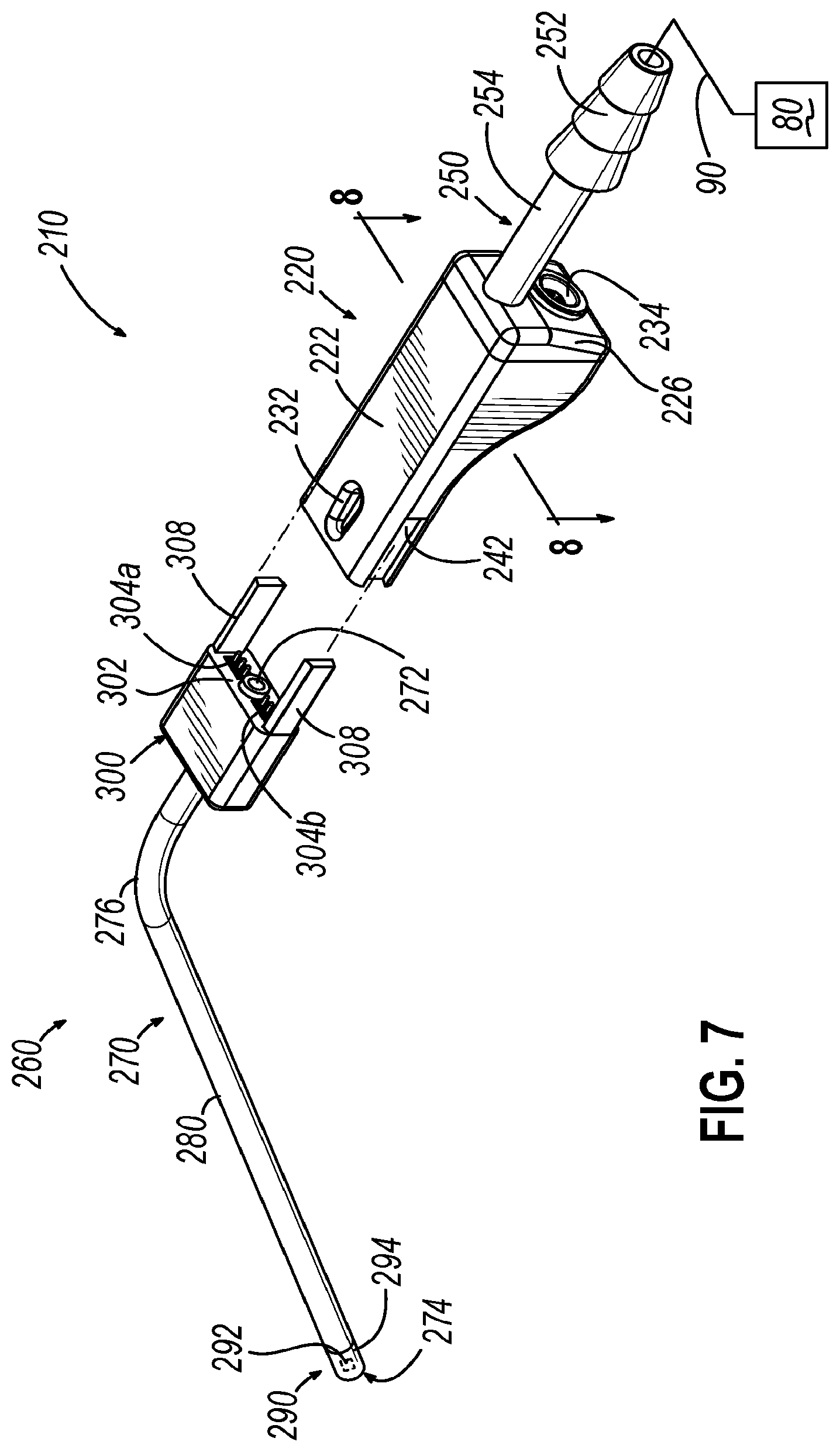 Patent US12310610 Figure 8 – Nasal suction instrument with interchangeable tip insert