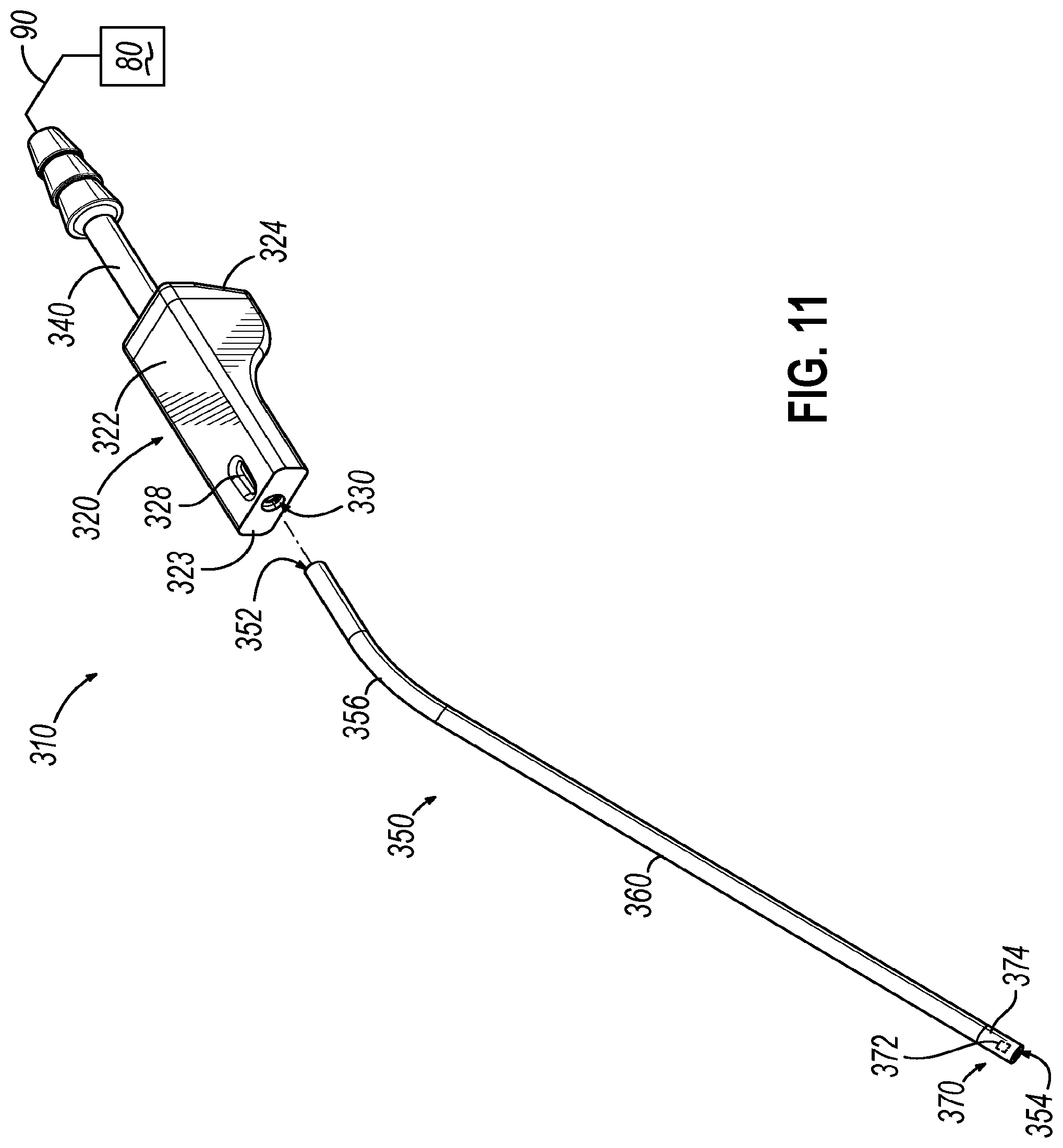 Patent US12310610 Figure 11 – Nasal suction instrument with interchangeable tip insert