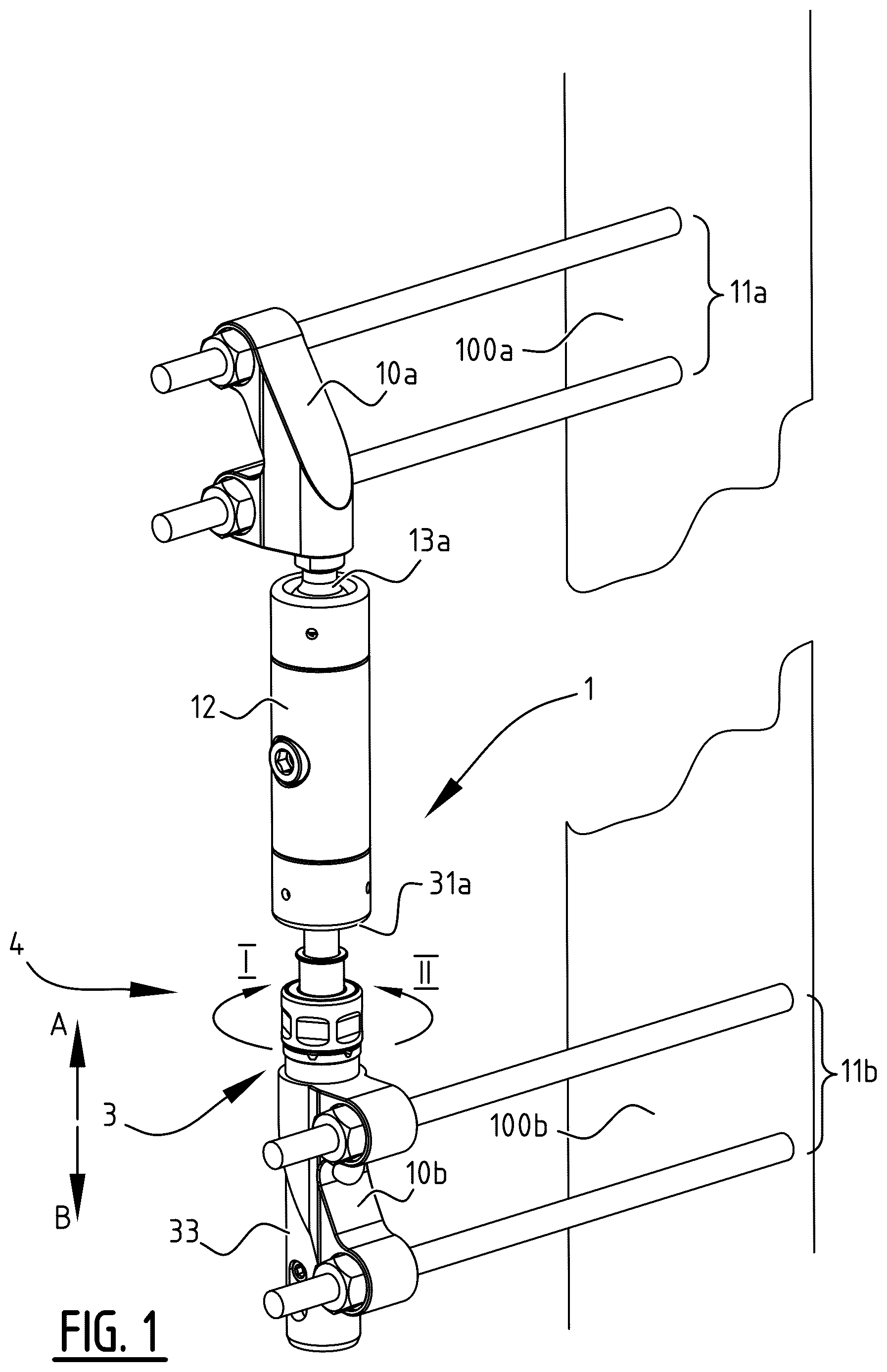Patent US12310626 Figure 1 – External distractor and adjustment device for use in such a distractor