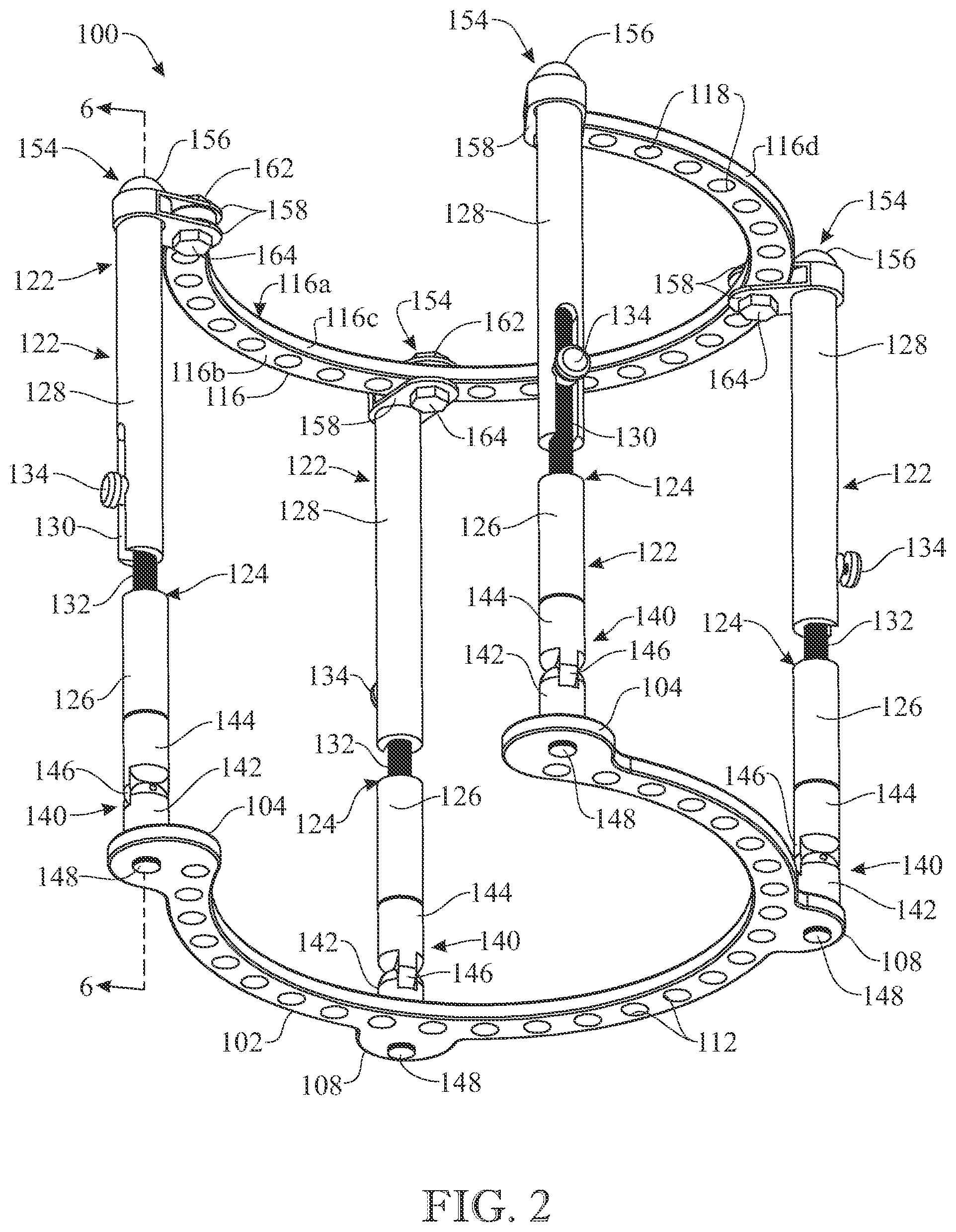 Patent US12310627 Figure 2 – External fixation device