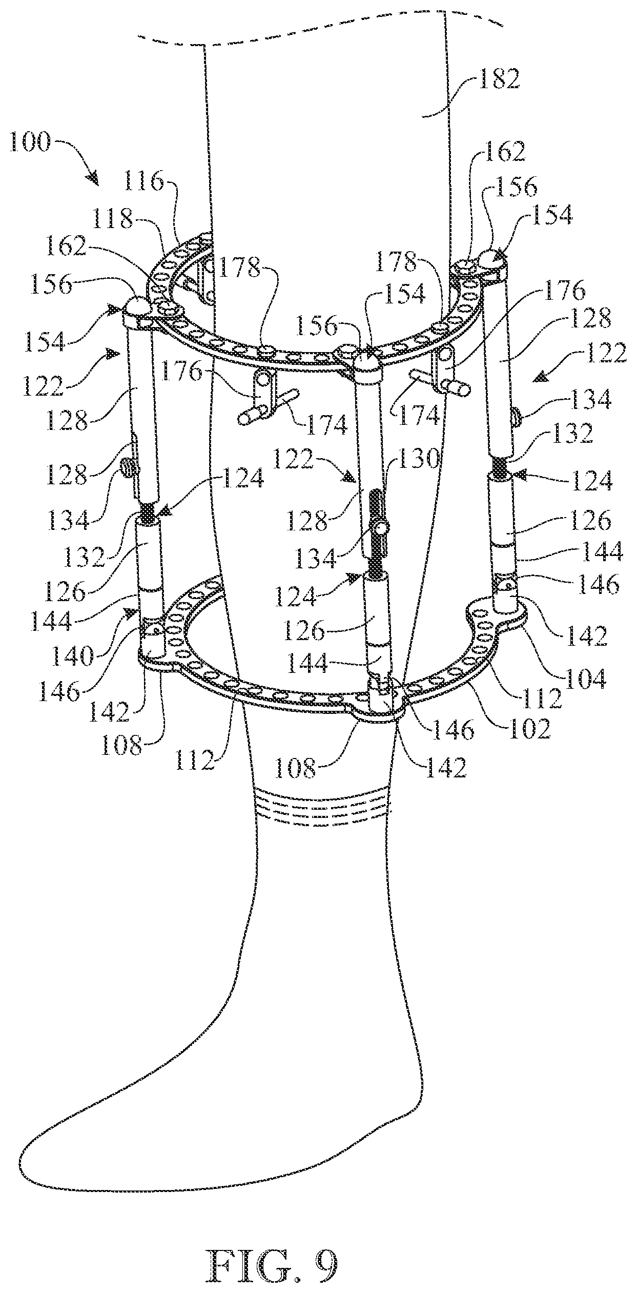 Patent US12310627 Figure 9 – External fixation device