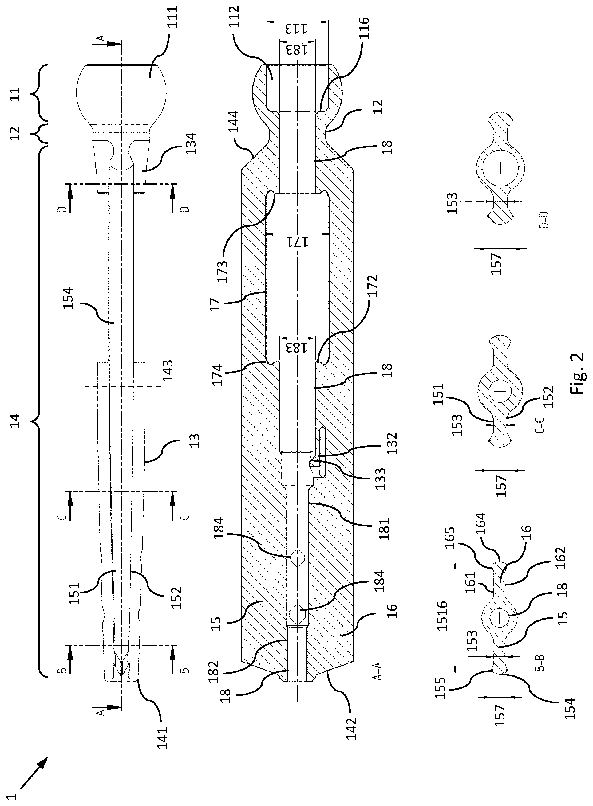 Patent US12310630 Figure 2 – Blade-like osteosynthesis device