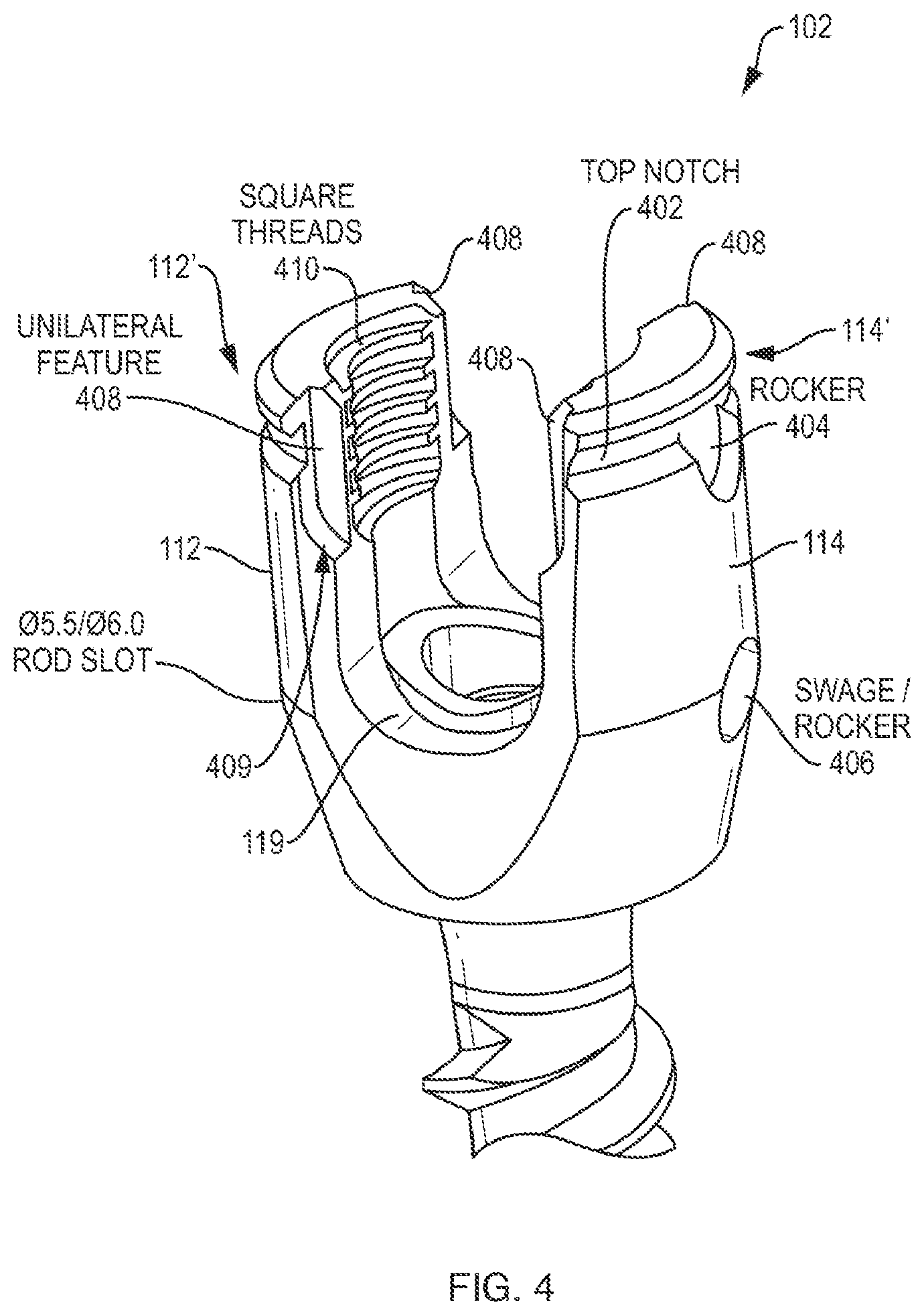 Patent US12310631 Figure 3 – Multi-feature polyaxial screw