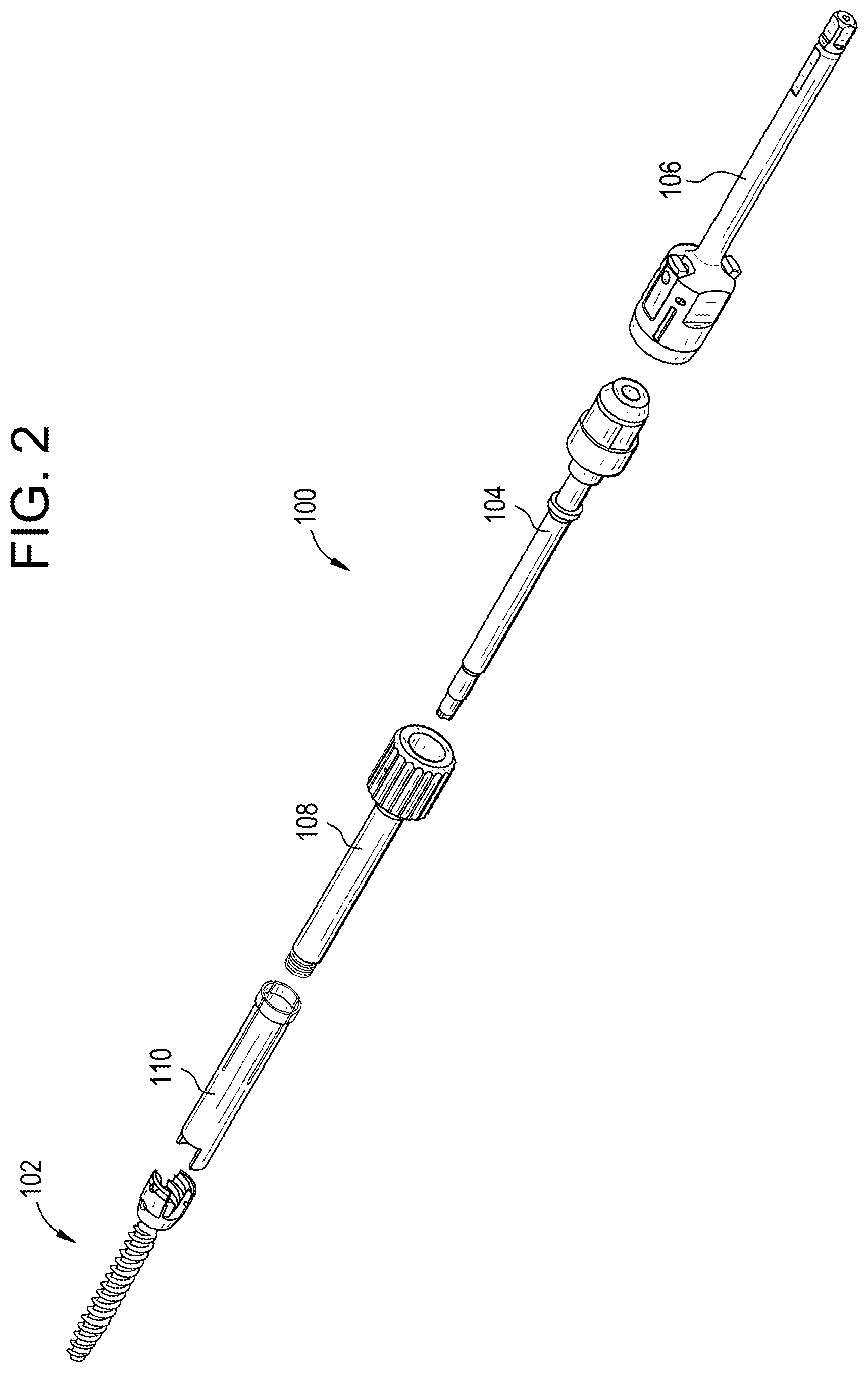 Patent US12310644 Figure 2 – Bone screw inserters and methods