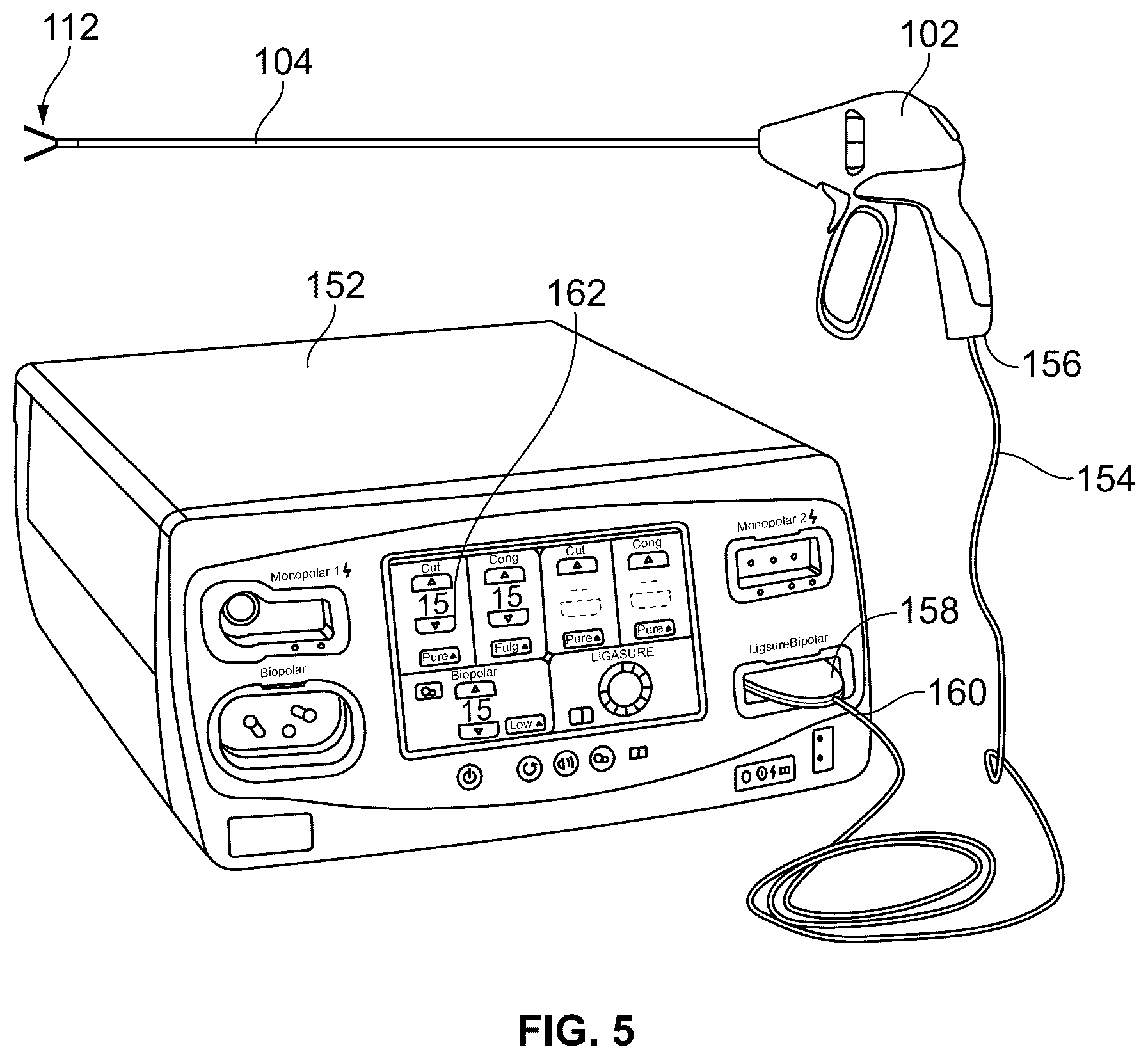 Patent US12310646 Figure 5 – Endoscopic bipolar forceps with variable temperature control