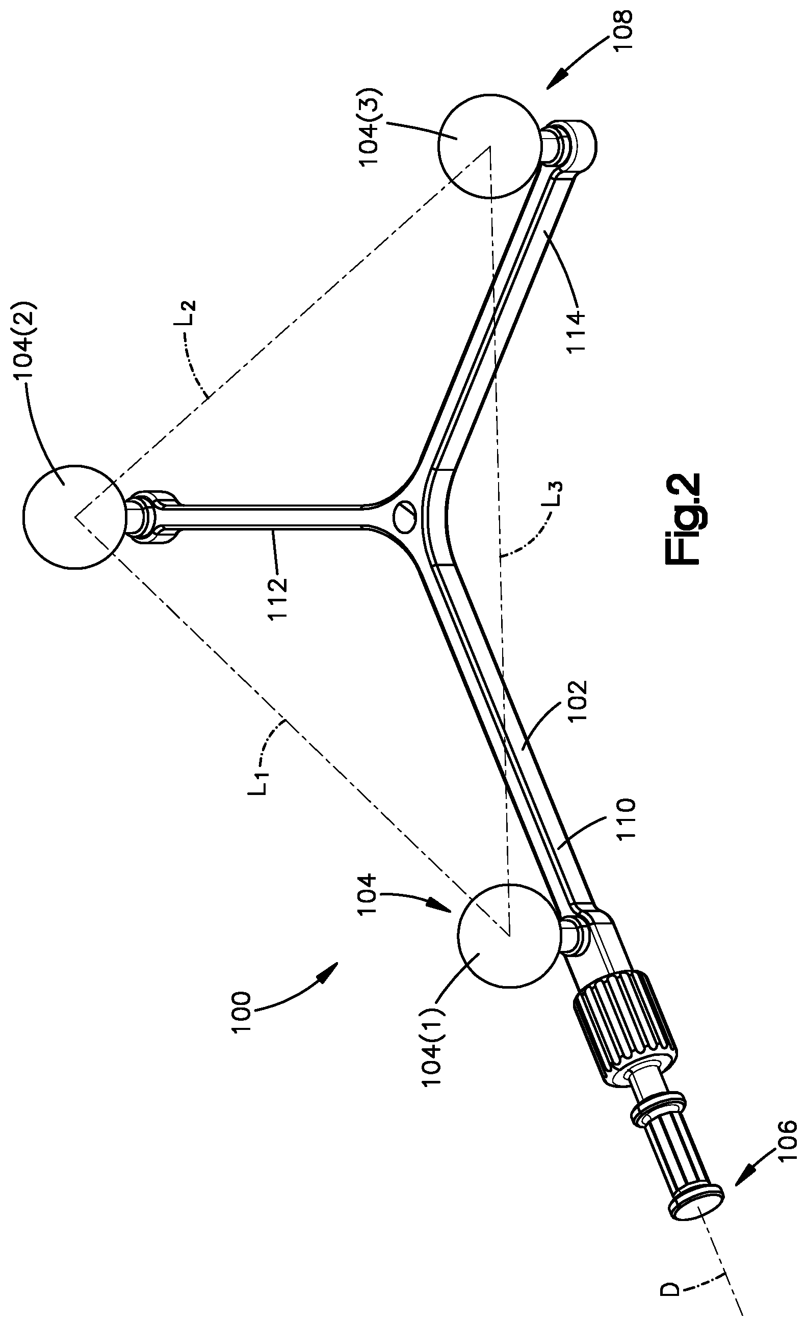 Patent US12310672 Figure 2 – Assembly for coupling a patient reference array to a medical implant such as a pedicle screw