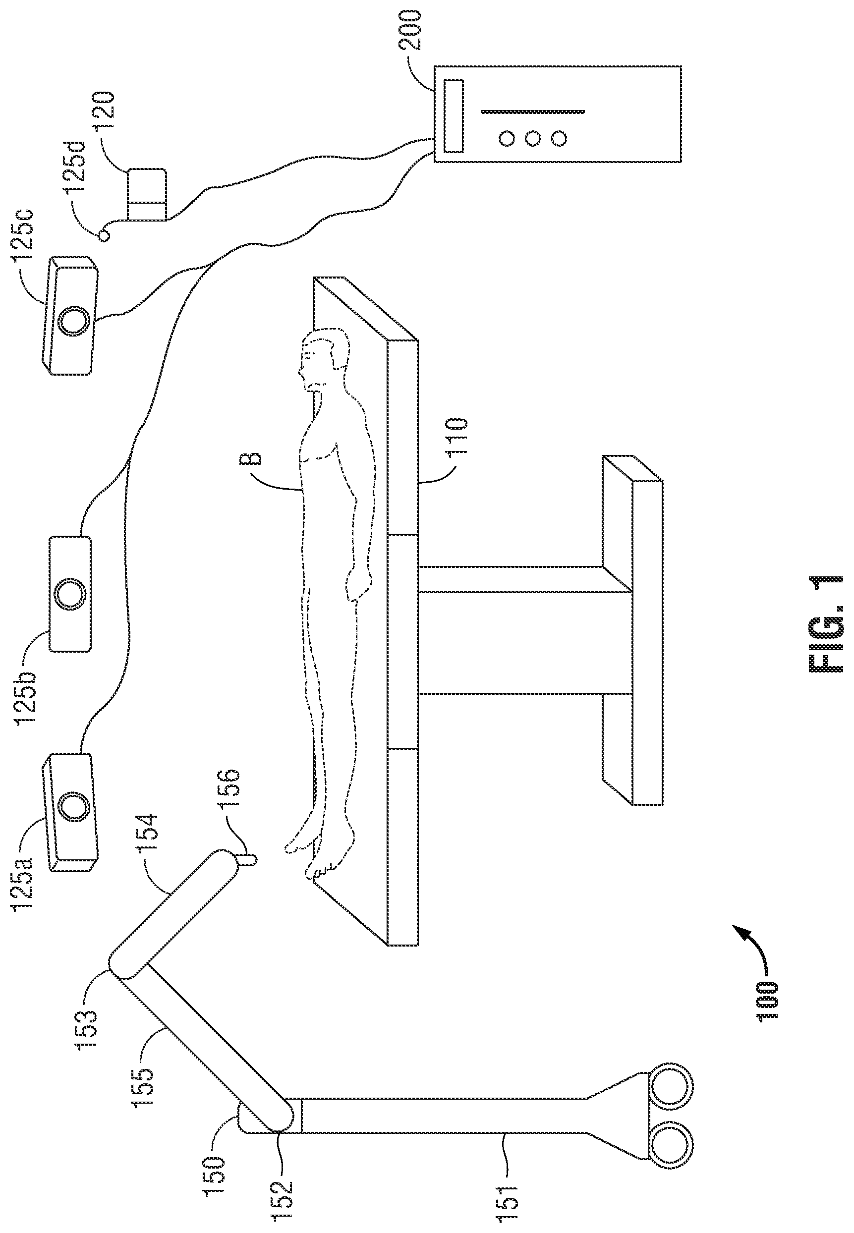 Patent US12310687 Figure 1 – Guidance for positioning a patient and surgical robot