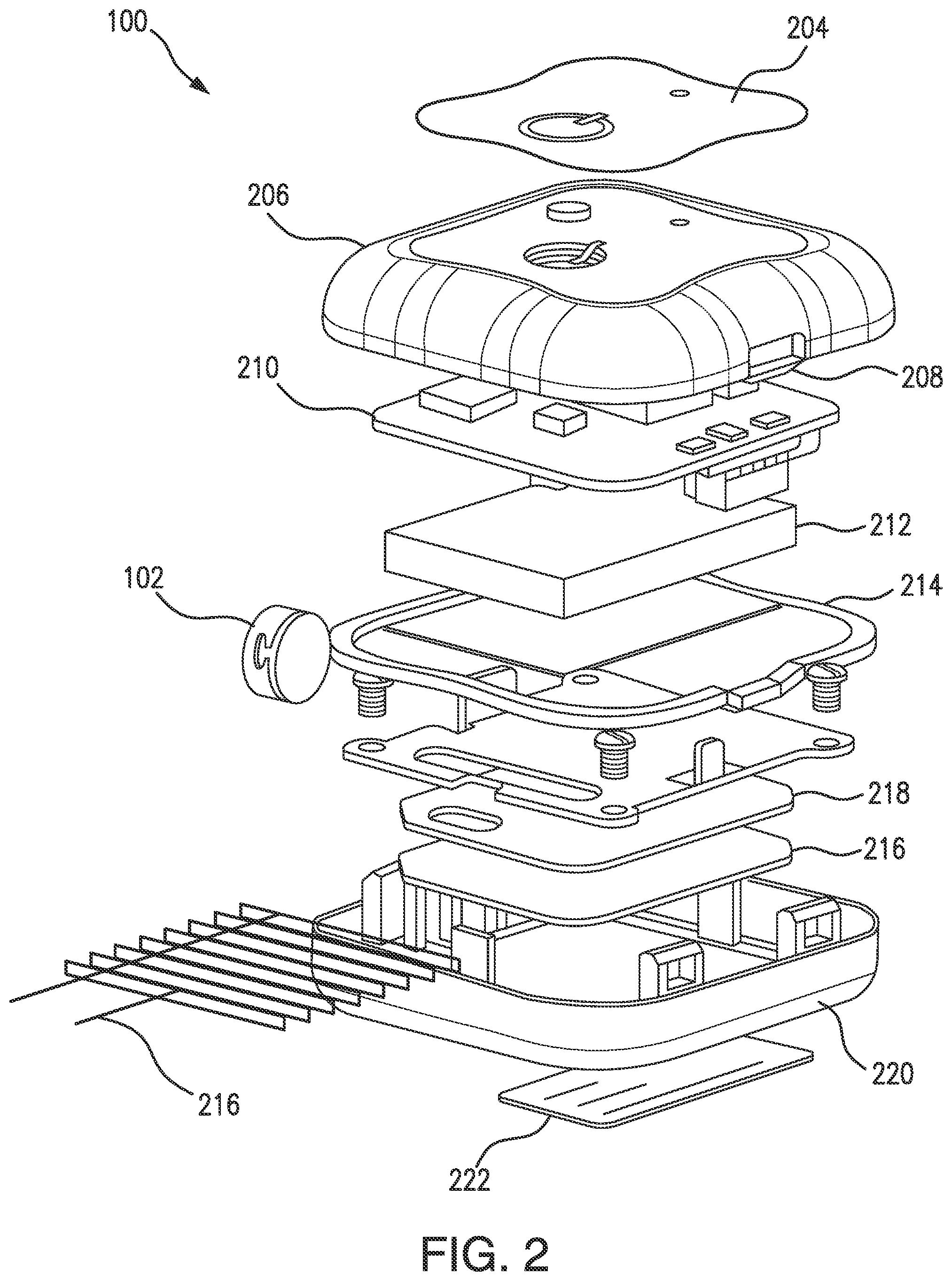 Patent US12310693 Figure 2 – Analyte sensor transceiver configured to provide tactile, visual, and/or aural feedback