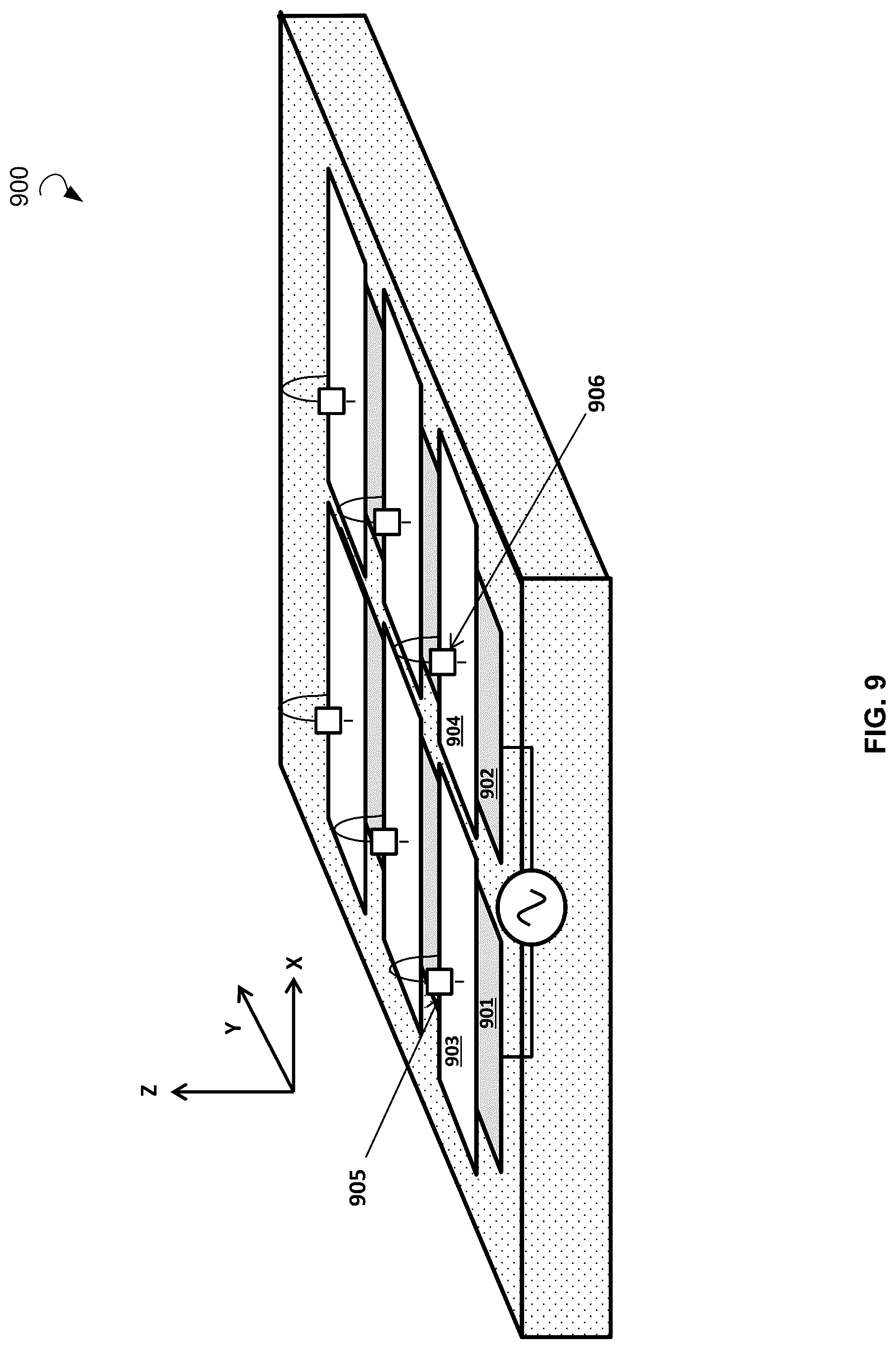 Patent US12310712 Figure 9 – Tomographic systems for spatial and temporal control of an electromagnetic field to image a specimen having regions of different dielectric constants