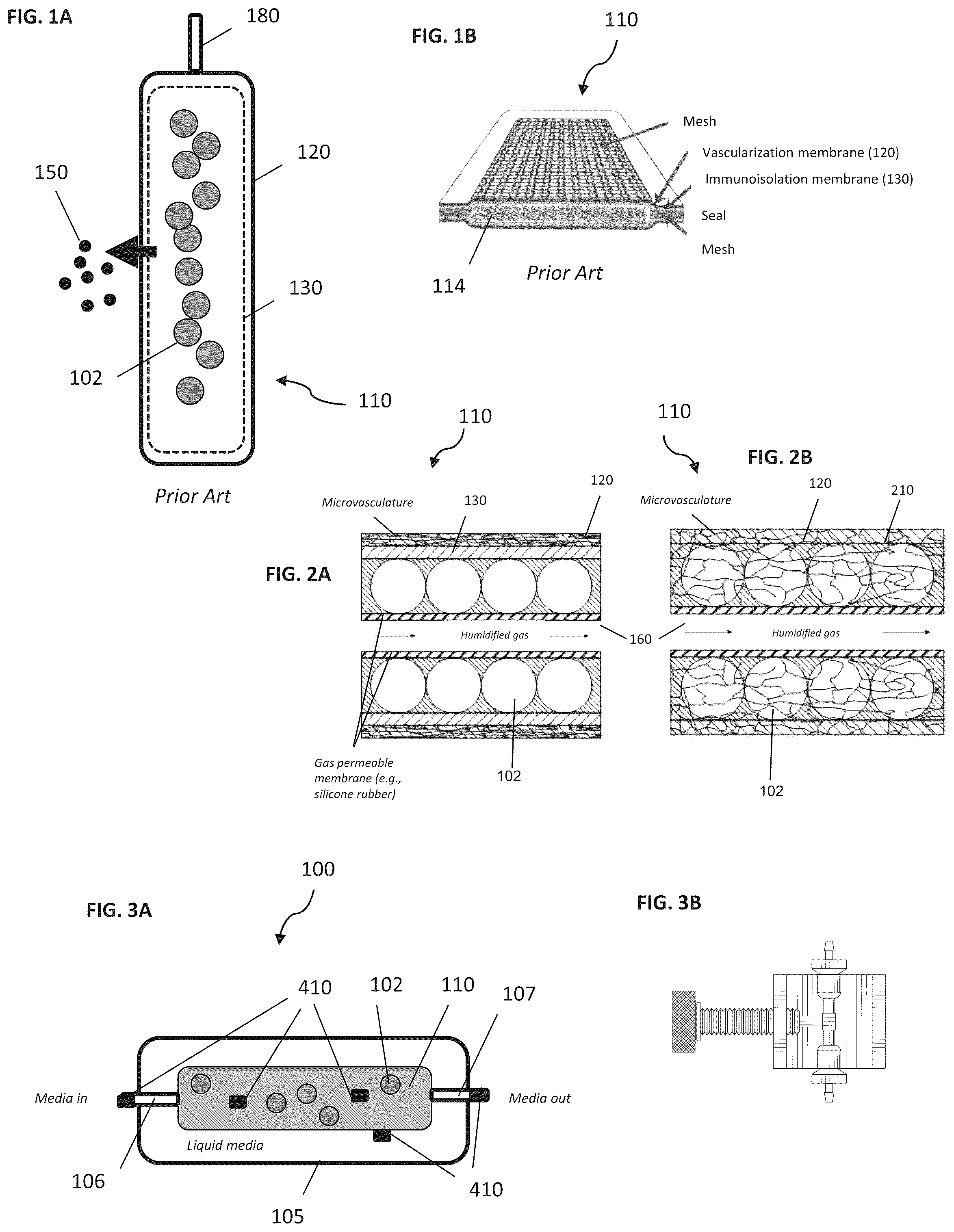 Patent US12310719 Figure 1 – Encapsulation device systems with oxygen sensors with or without exogenous oxygen delivery