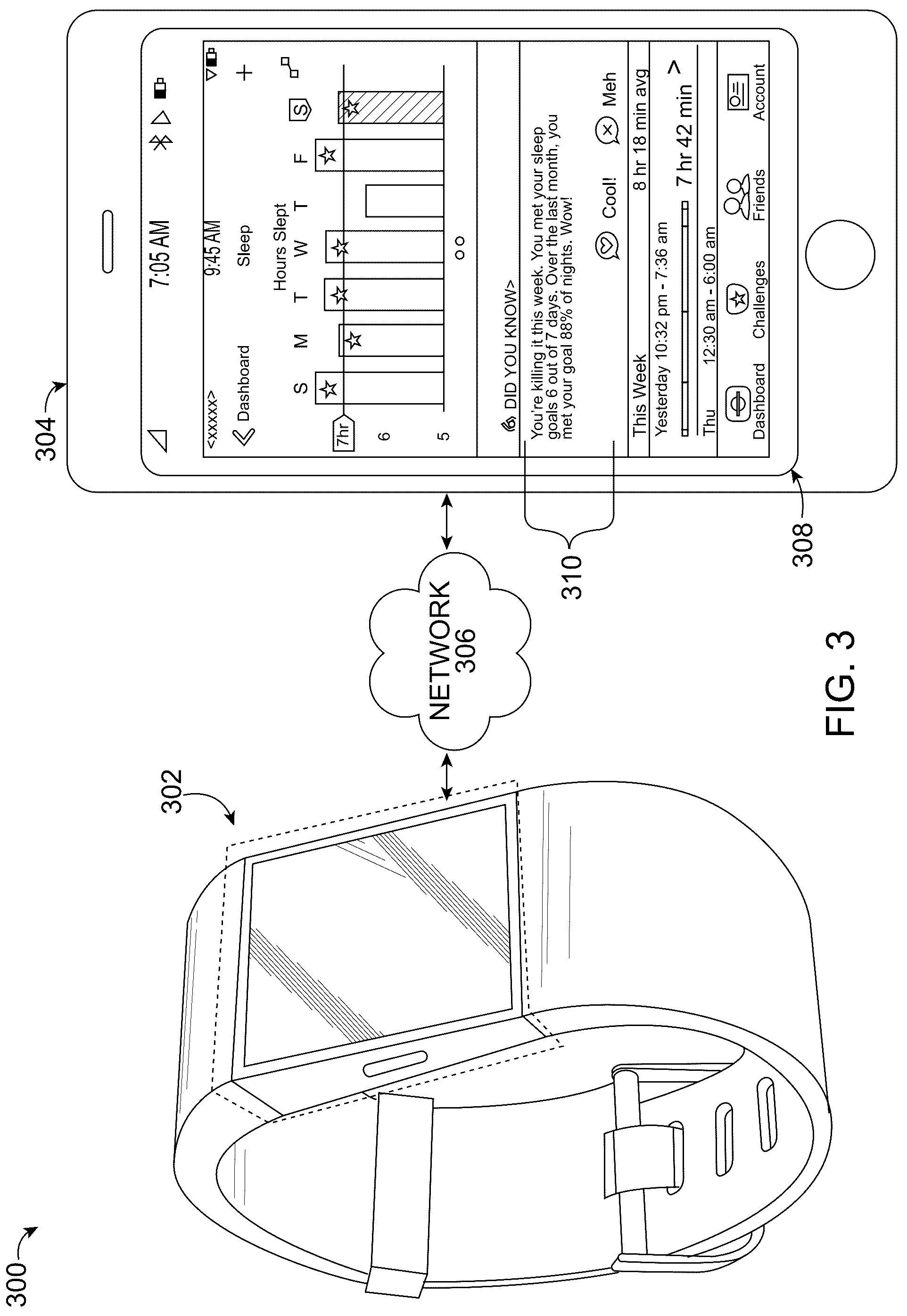 Patent US12310748 Figure 4 – Presenting health related messages to users of an activity/health monitoring platform