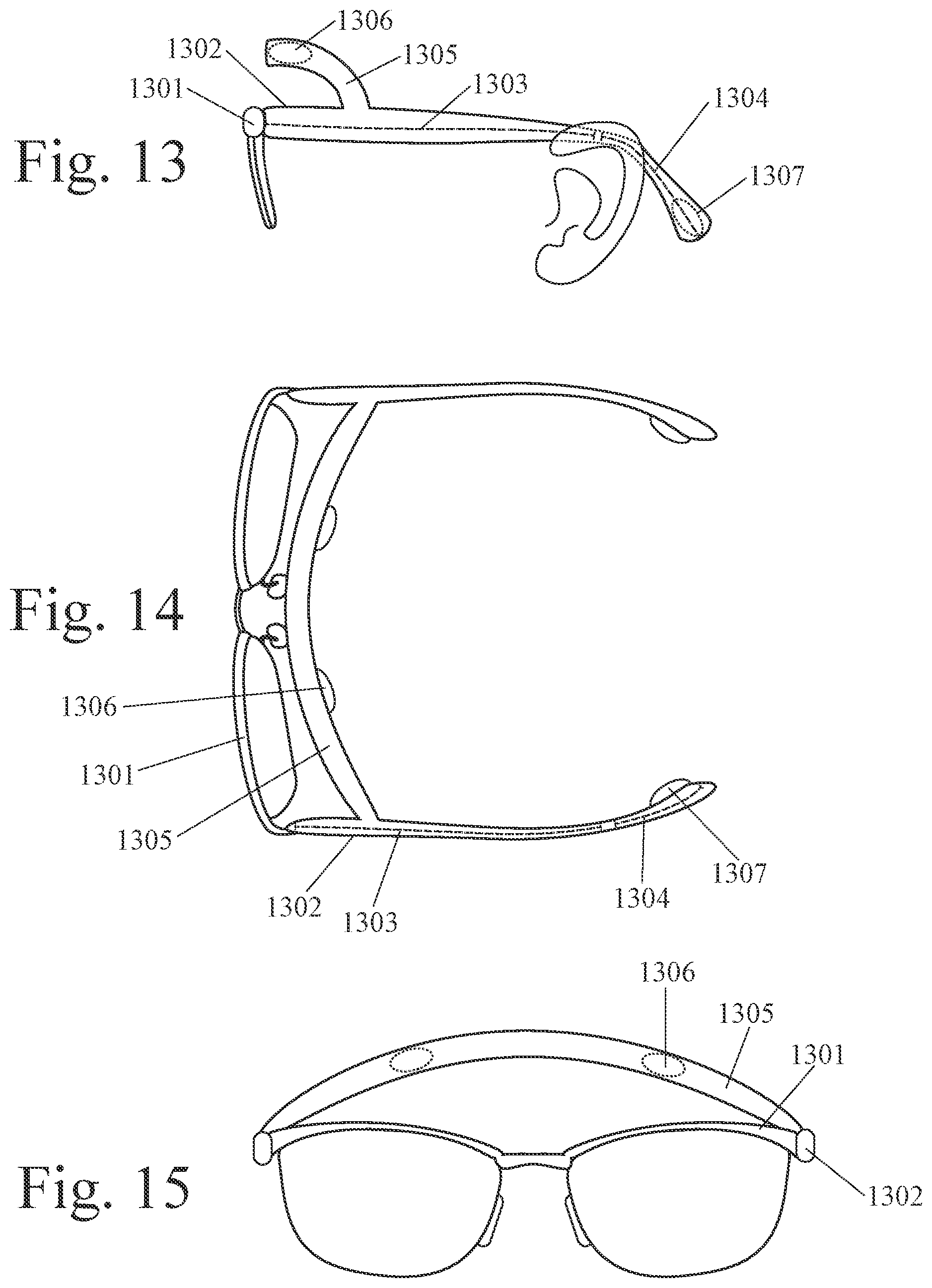 Patent US12310749 Figure 5 – Eyewear (eyeglasses) with electrodes (EEG sensors) for prediction and/or detection of health events or use as a brain-to-computer interface (BCI)