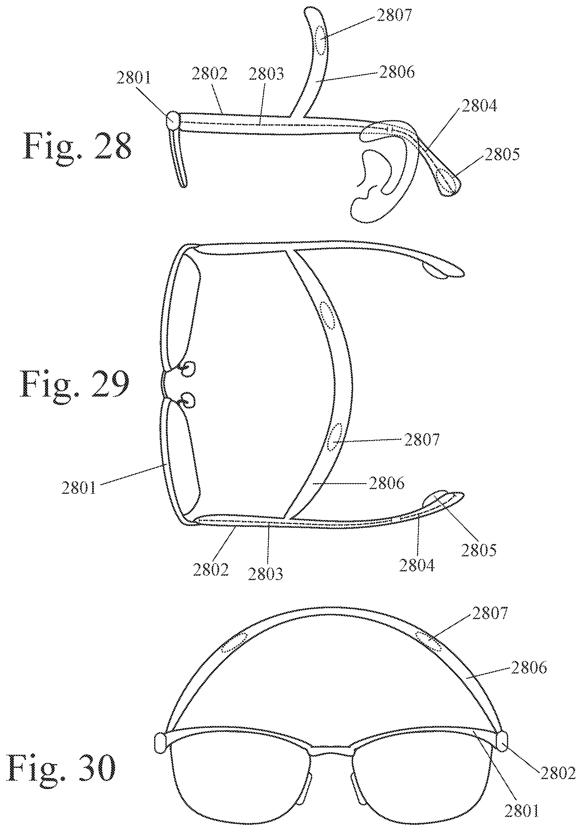 Patent US12310749 Figure 10 – Eyewear (eyeglasses) with electrodes (EEG sensors) for prediction and/or detection of health events or use as a brain-to-computer interface (BCI)